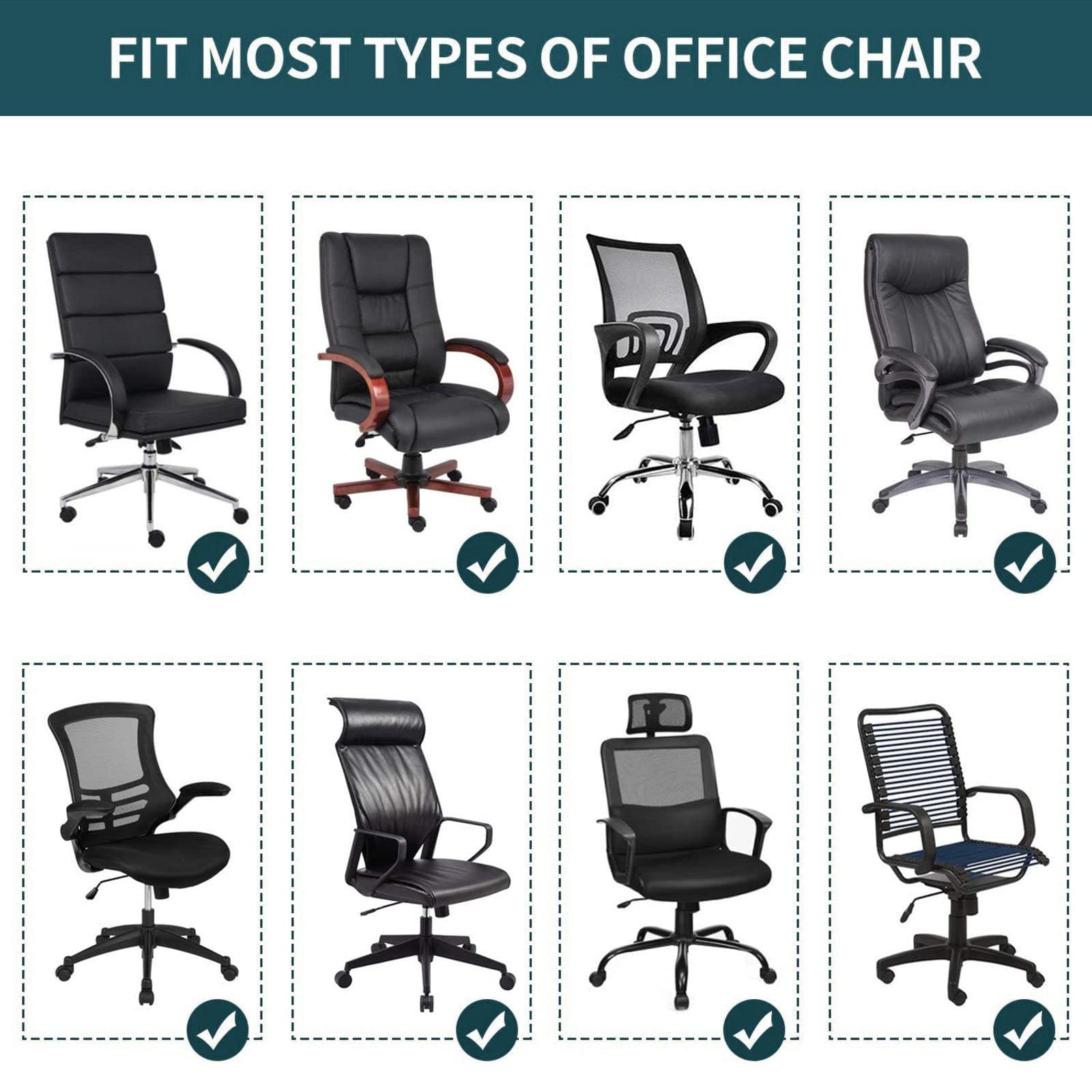 Premium Stretch Office Chair Cover - Soft Velvet Rotating Chair Slipcover with Armrest Covers for Computer & Desk Chairs (Peacock Blue, X-Large) - Perfect for Home Office, Gaming Setup & Conference Rooms