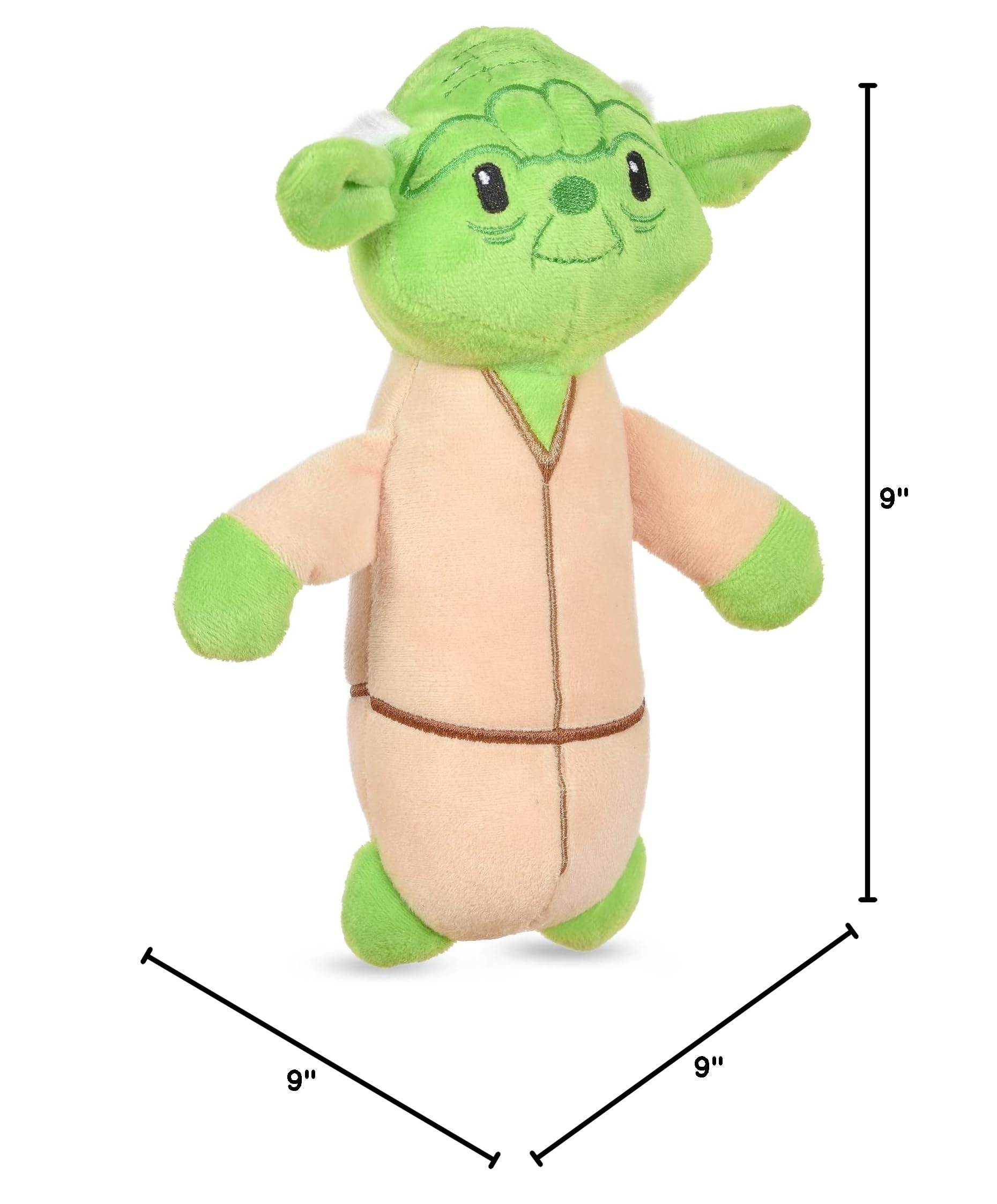 Star Wars YODA Plush Dog Toy with Squeaker - Chew Resistant Bobo Style Pet Toy for Small & Large Dogs | Perfect for Playtime, Training & Cuddling | Durable Squeaky Dog Chew Toy (FF19184)
