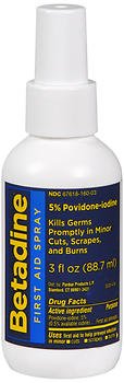 Betadine First Aid Antiseptic Spray - 3 oz (Pack of 6) | Wound Care Solution for Cuts, Scrapes & Burns | Home, Travel & Emergency Kit Essential