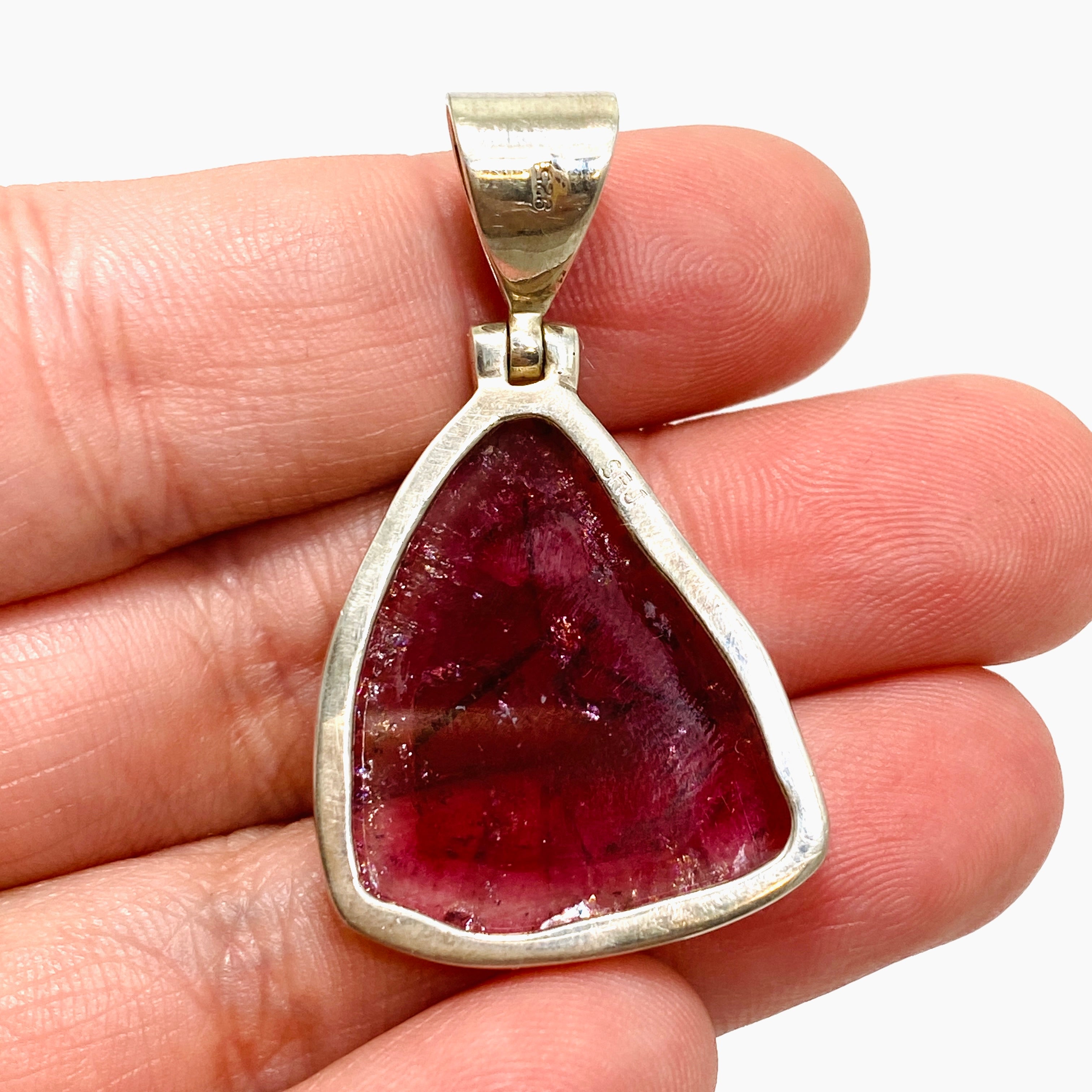 Natural Pink Tourmaline Gemstone Pendant - Large Slice Jewelry for Women (GPJ01) | Elegant Necklace for Everyday Wear, Gift Giving & Special Occasions
