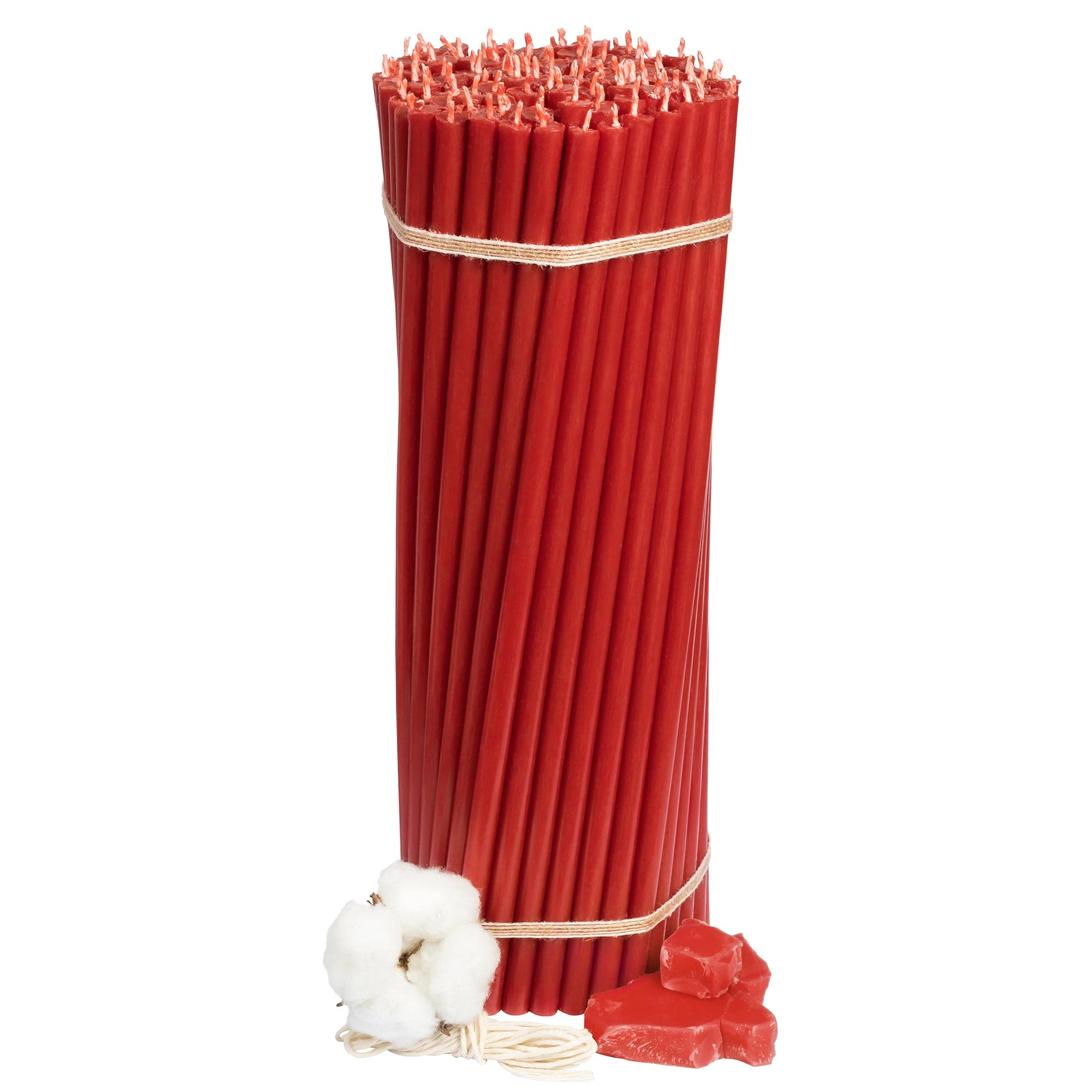 Premium Church Beeswax Candles - 100 Pack Red Religious Ritual Candles (12