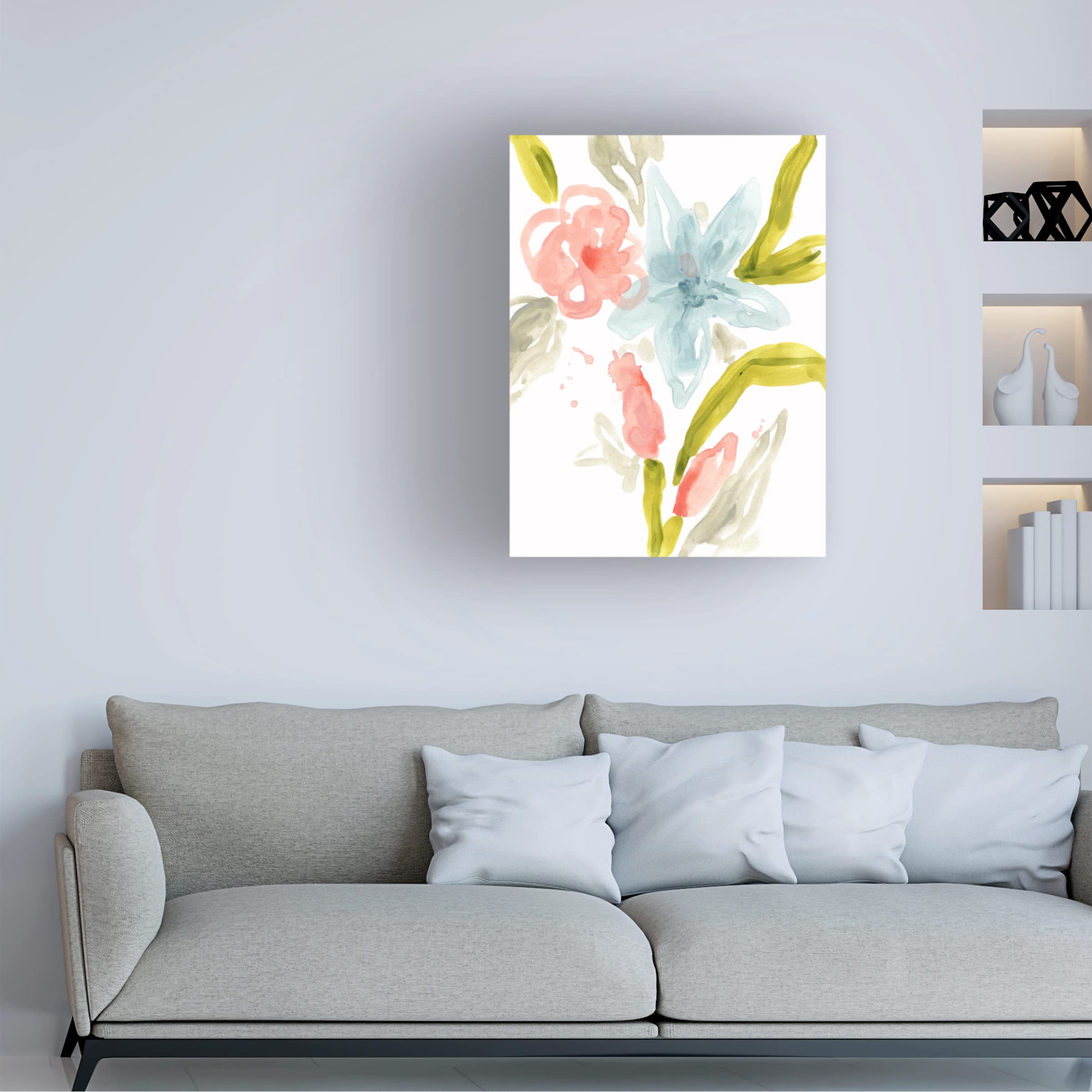 Trademark Fine Art 'Floral Sonata II' Canvas Wall Art Print by June Erica Vess - Vibrant Floral Painting for Living Room, Bedroom & Office Decor