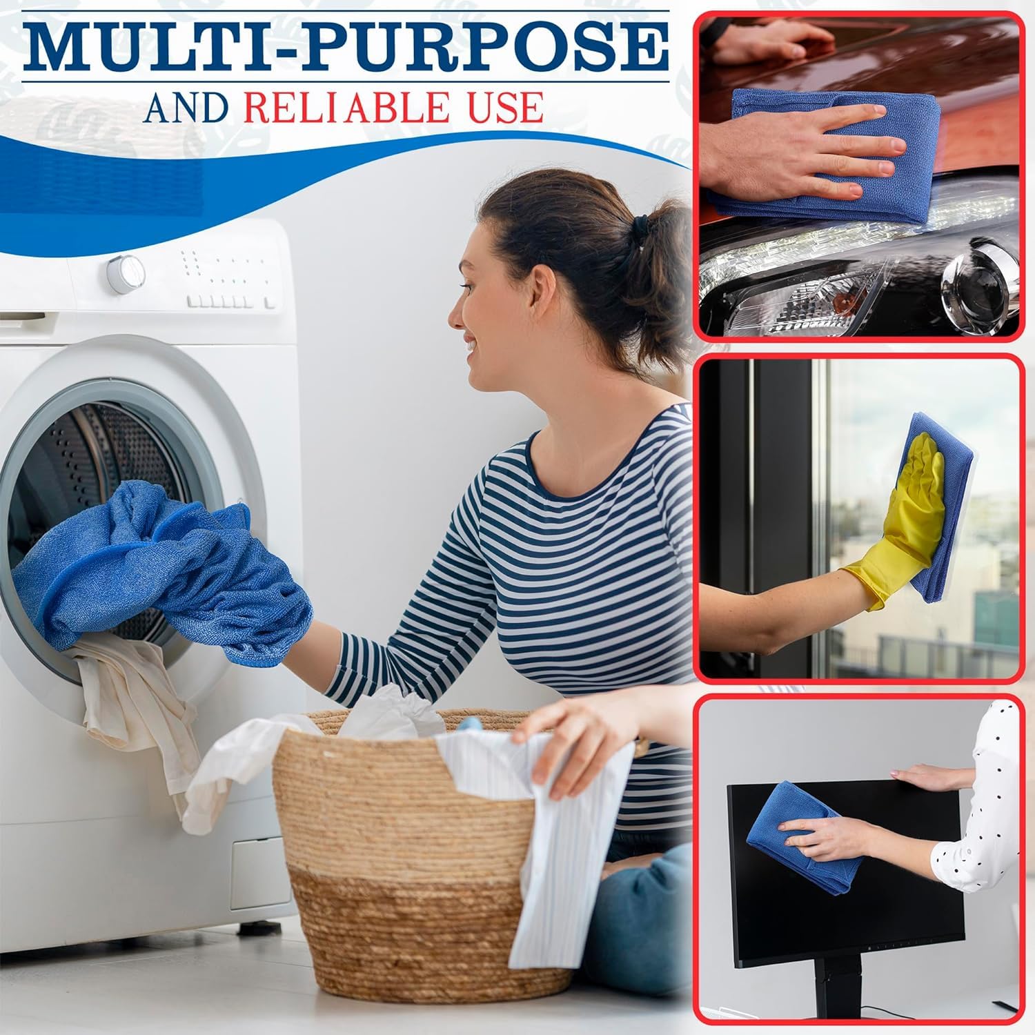 12-Pack Premium Cotton Cleaning Rags (24