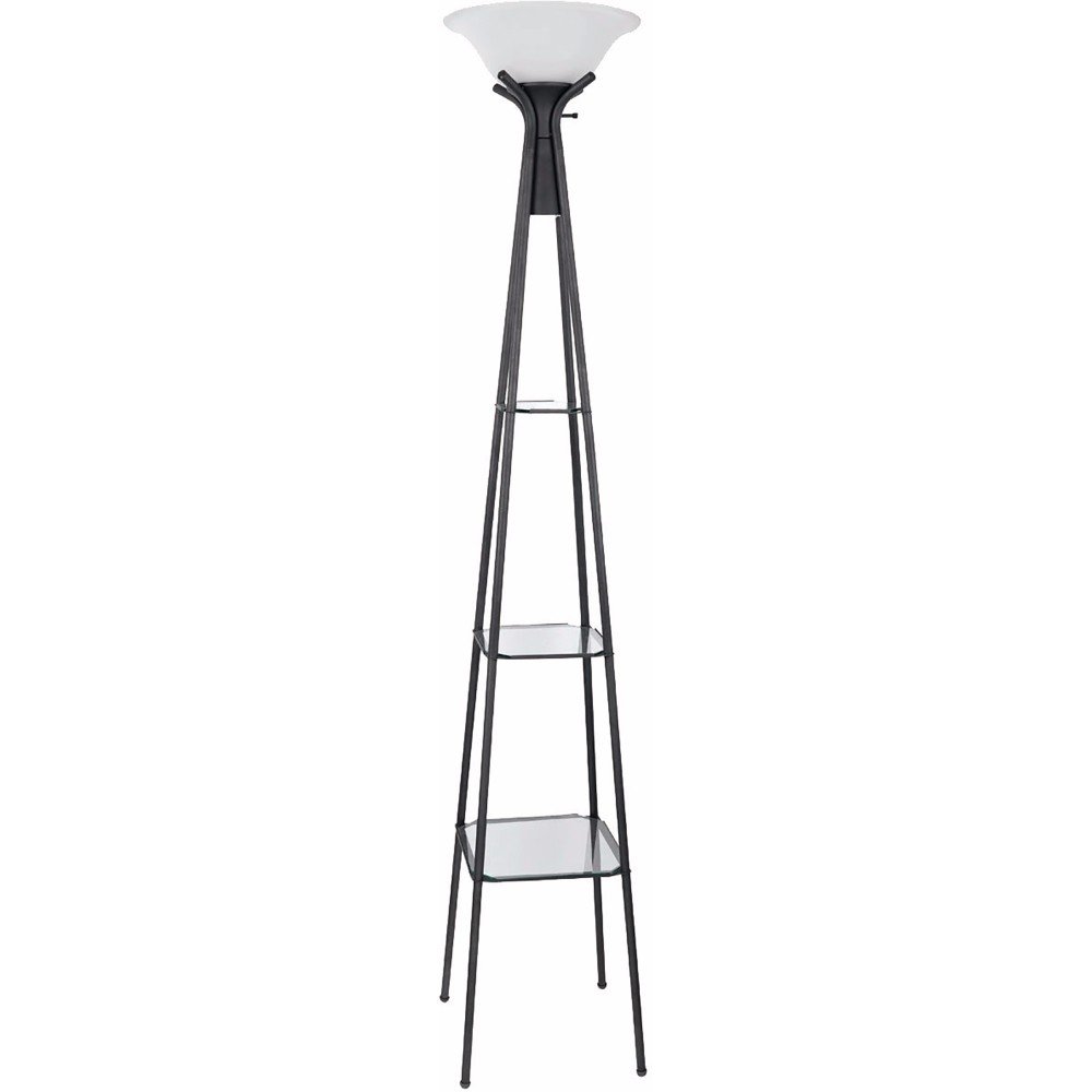 Modern Black and White Floor Lamp by Benzara - Stylish Living Room Lighting for Home Decor & Reading Nook