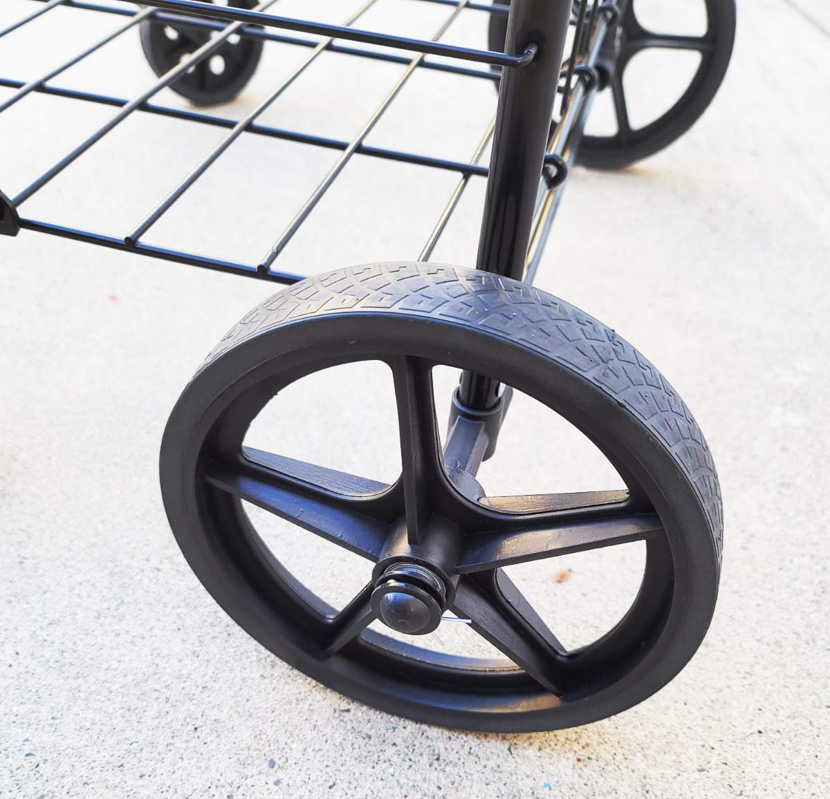 Newly Released Heavy Duty Jumbo Folding Shopping Cart with Double Basket & 360° Swivel Wheels - Perfect for Grocery Shopping, Laundry, and Outdoor Market Trips