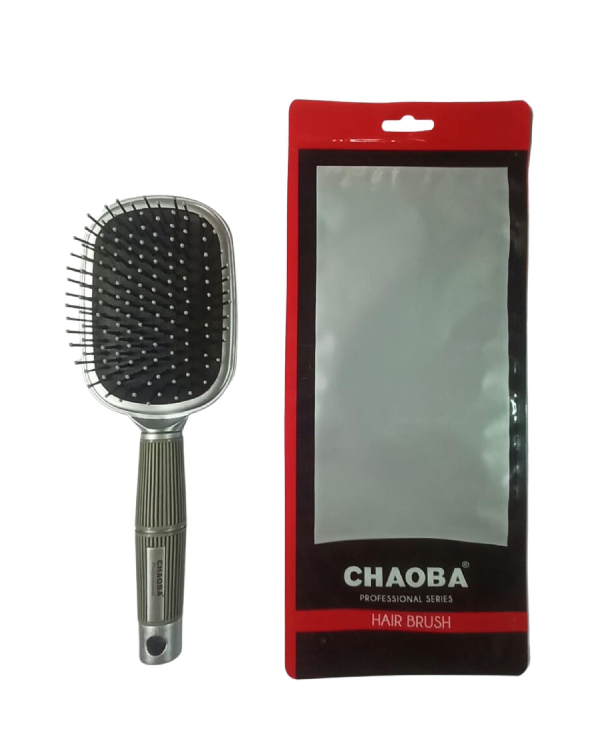 Professional Circle Head Paddle Hair Brush with Strong & Flexible Nylon Bristles – Detangling, Straightening & Smoothing Hair for Men & Women (Silver, CHB-268) – Perfect for Daily Styling, Salon Use & Travel