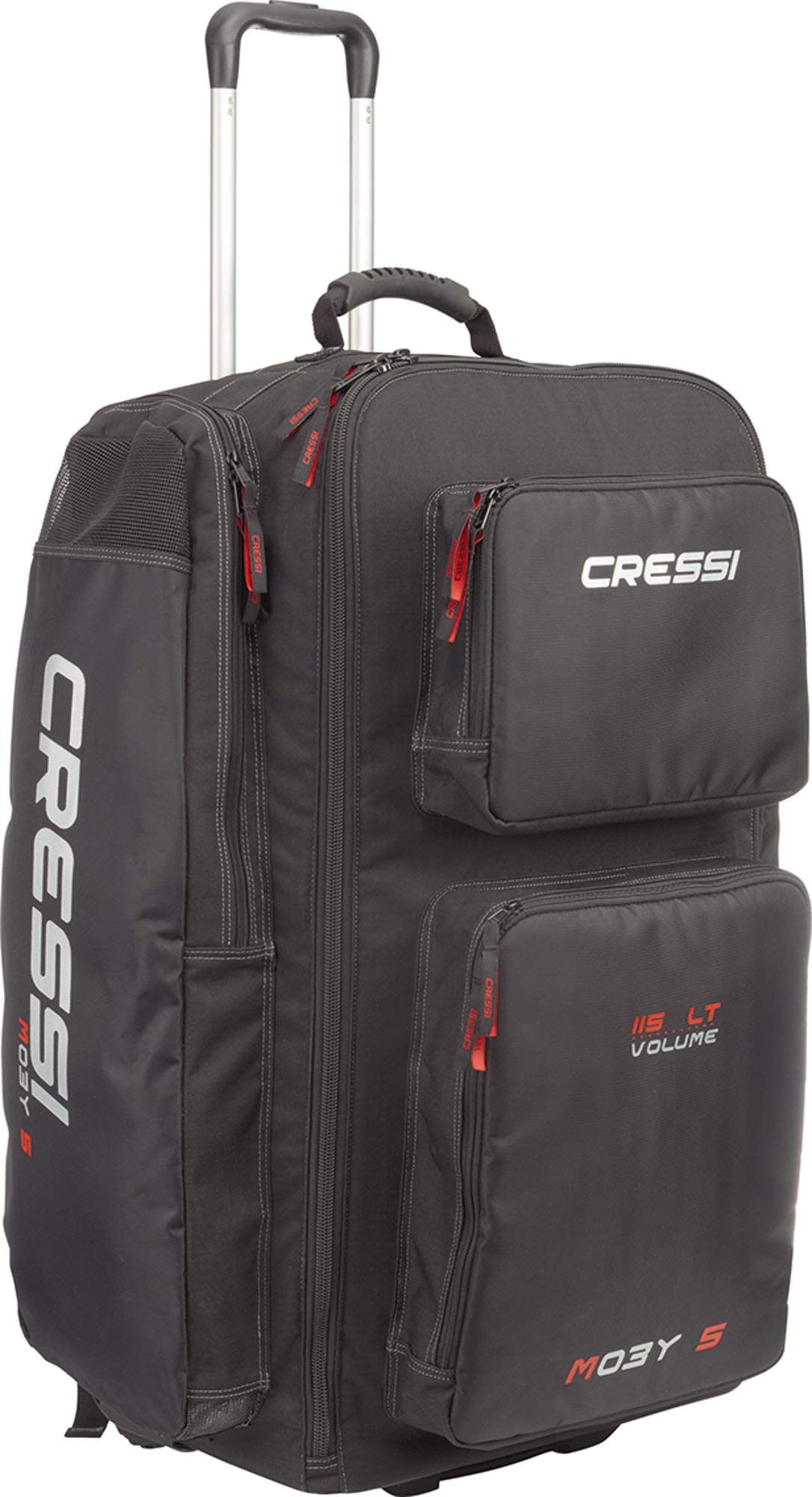 Cressi Strong Large Capacity 115L Roller Luggage with Backpack Straps - Moby 5 Italian-Designed Travel Suitcase for Airplane, Business Trips & Adventure Travel