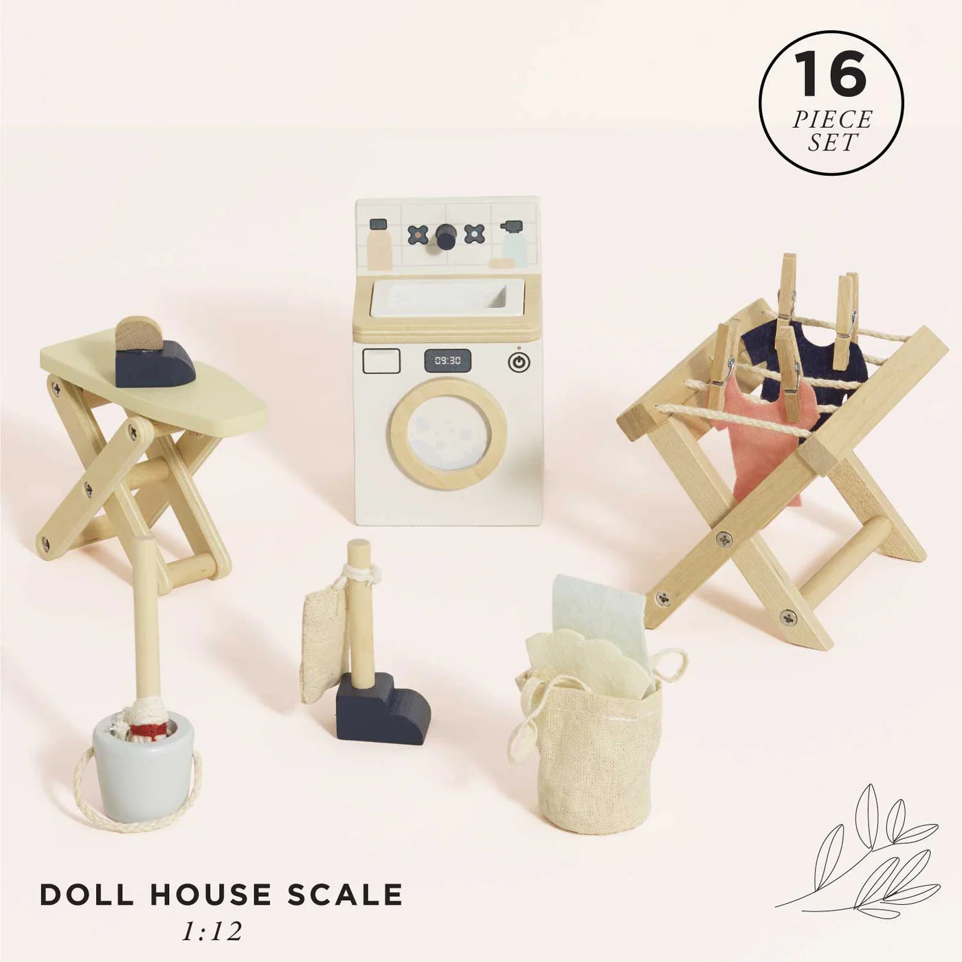 Premium Wooden Laundry Set - Natural Wood Clothes Hangers & Folding Board - Perfect for Organizing Closets, Laundry Rooms & Small Spaces