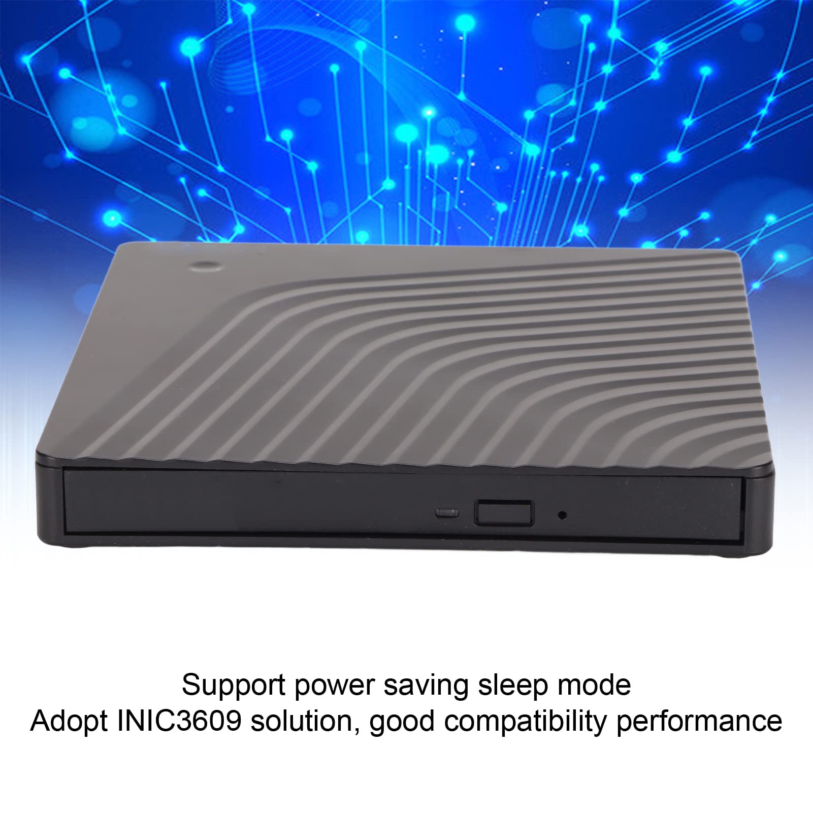 High-Speed 5Gbps External Hard Drive Enclosure for 12.7mm & 9.5mm HDD/SSD - USB 3.0 & USB 2.0 Compatible CD/DVD Optical Drive Box - Perfect for Laptop Data Backup & Media Playback