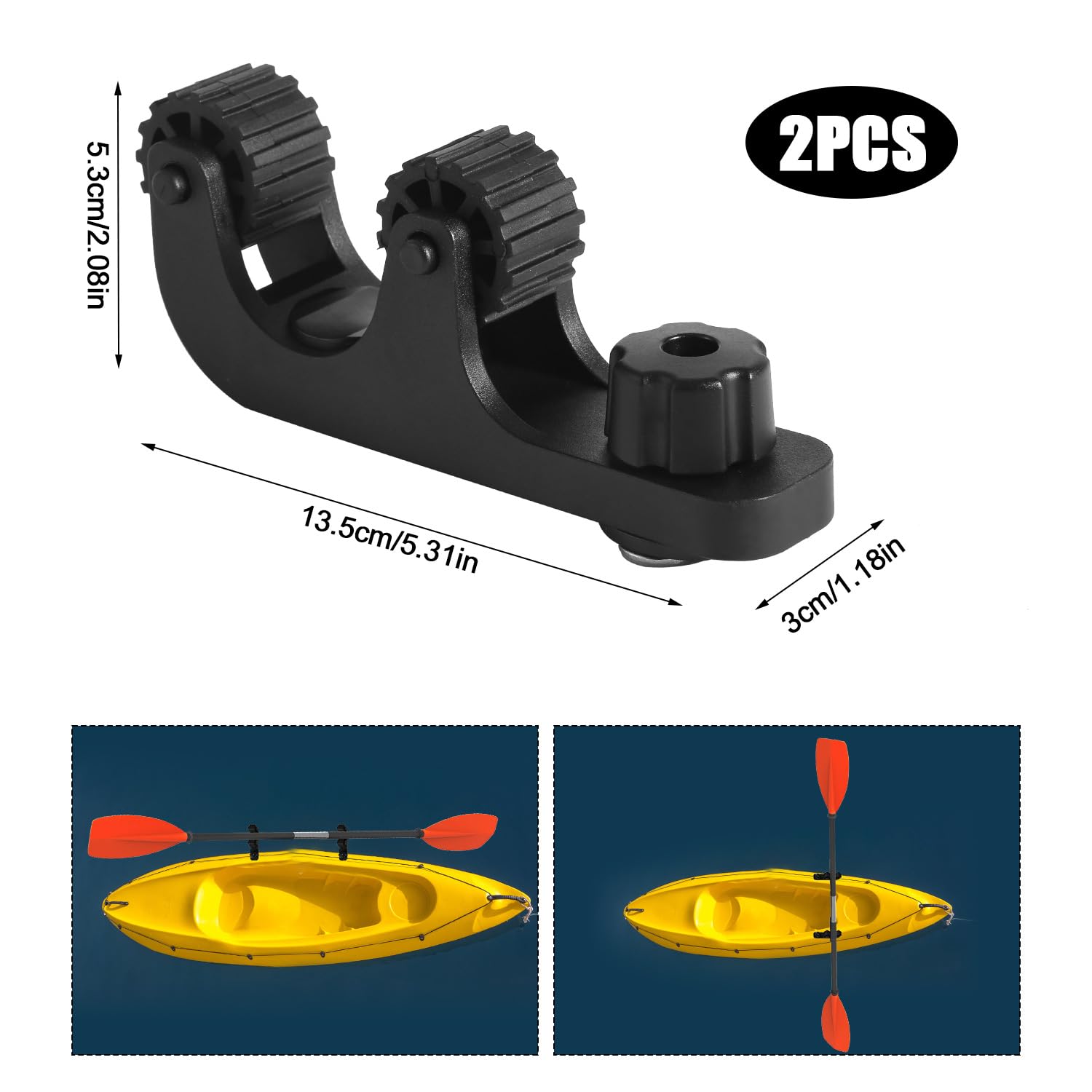 Universal Kayak Paddle Holder - 2pcs Track Mount Clips for Fishing & Canoeing