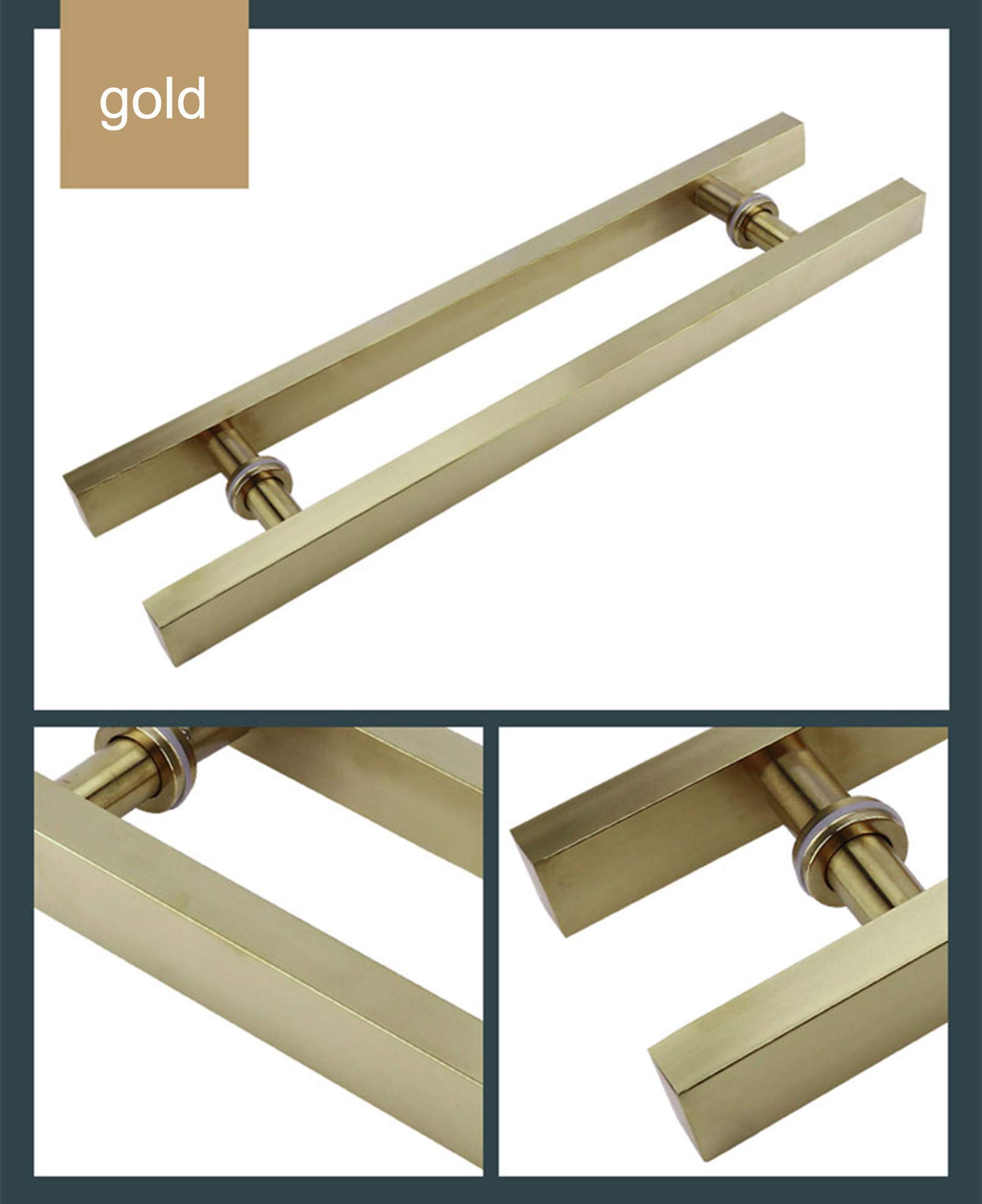 Heavy Duty Stainless Steel Sliding Barn Door Handle - T Bar Shower Pull Push Handles for Bathroom, Glass Shed & Office Doors - 7 Sizes Available (Hotel, Home & Commercial Use)