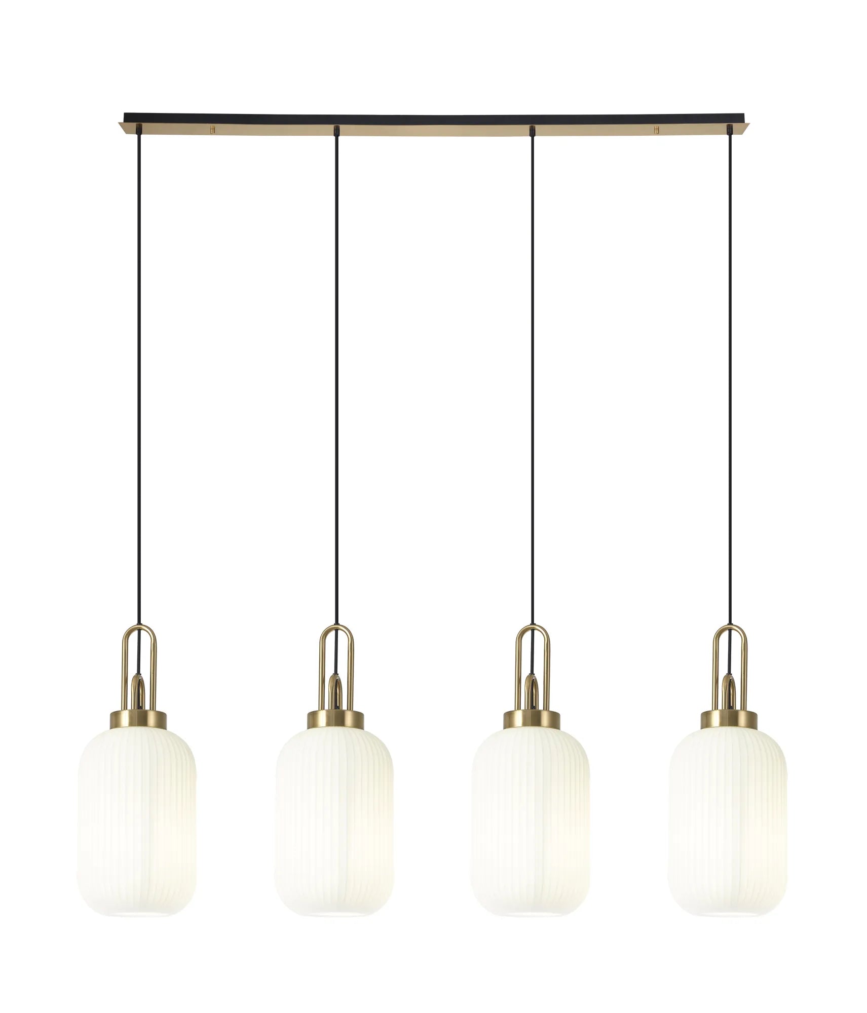 Cadiz 4Lt Linear Pendant Light Fixture - Modern Brushed Nickel/Matte Black/Bronze Finish - Perfect for Kitchen Island, Dining Room & Office Lighting