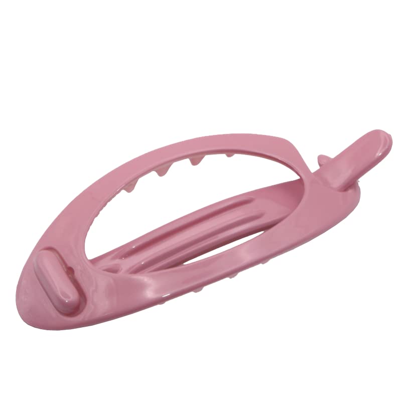 French Plain Oval Small Celluloid Hair Barrette Clips - Metal Free Women's Hair Accessories Made in France (Light Pink, 3.25 Inch) - Perfect for Weddings, Parties & Everyday Elegant Hairstyles