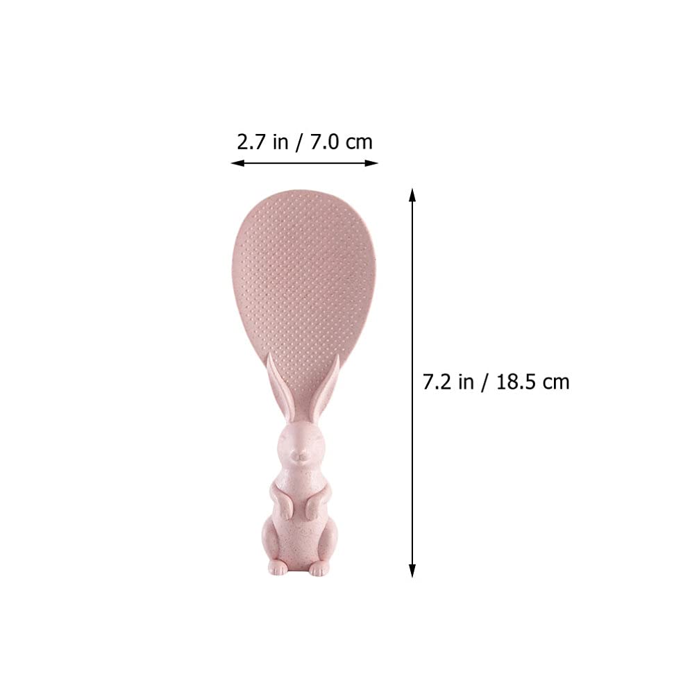 10-Piece Non-Stick Rice Scoop Set - Bunny Rabbit Shaped Wheat Straw Handle - Perfect for Rice Cooker, Serving & Kitchen Use - Ideal for Home, Restaurants & Meal Prep