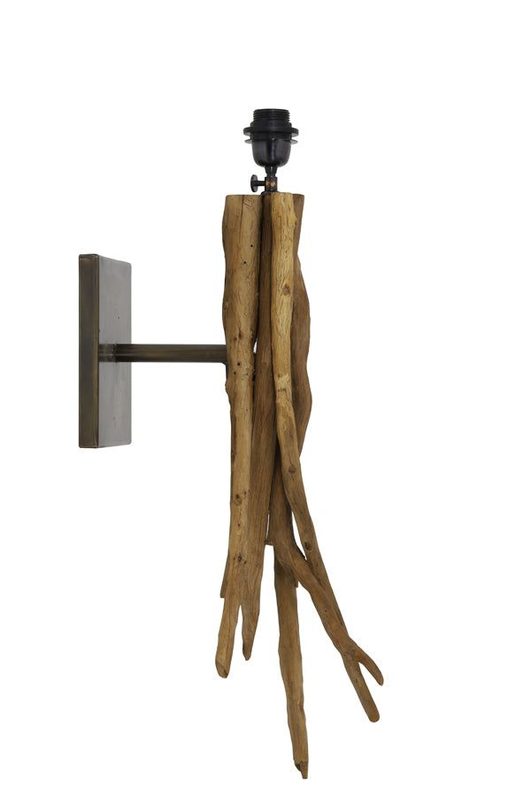 Bluma Wall Lamp - Natural Brown Finish, Modern Rustic Sconce for Bedroom, Living Room & Hallway Lighting