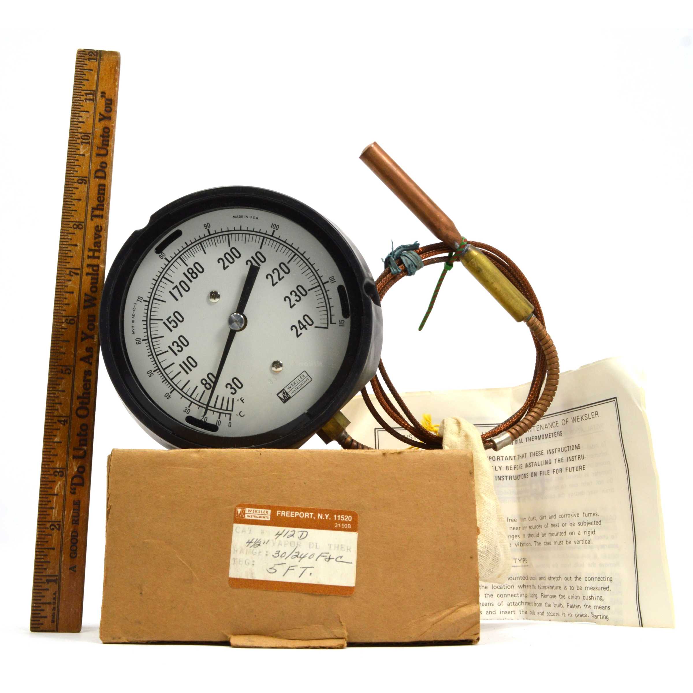 WEKSLER Filled System Dial Thermometer No. 412D (4.5