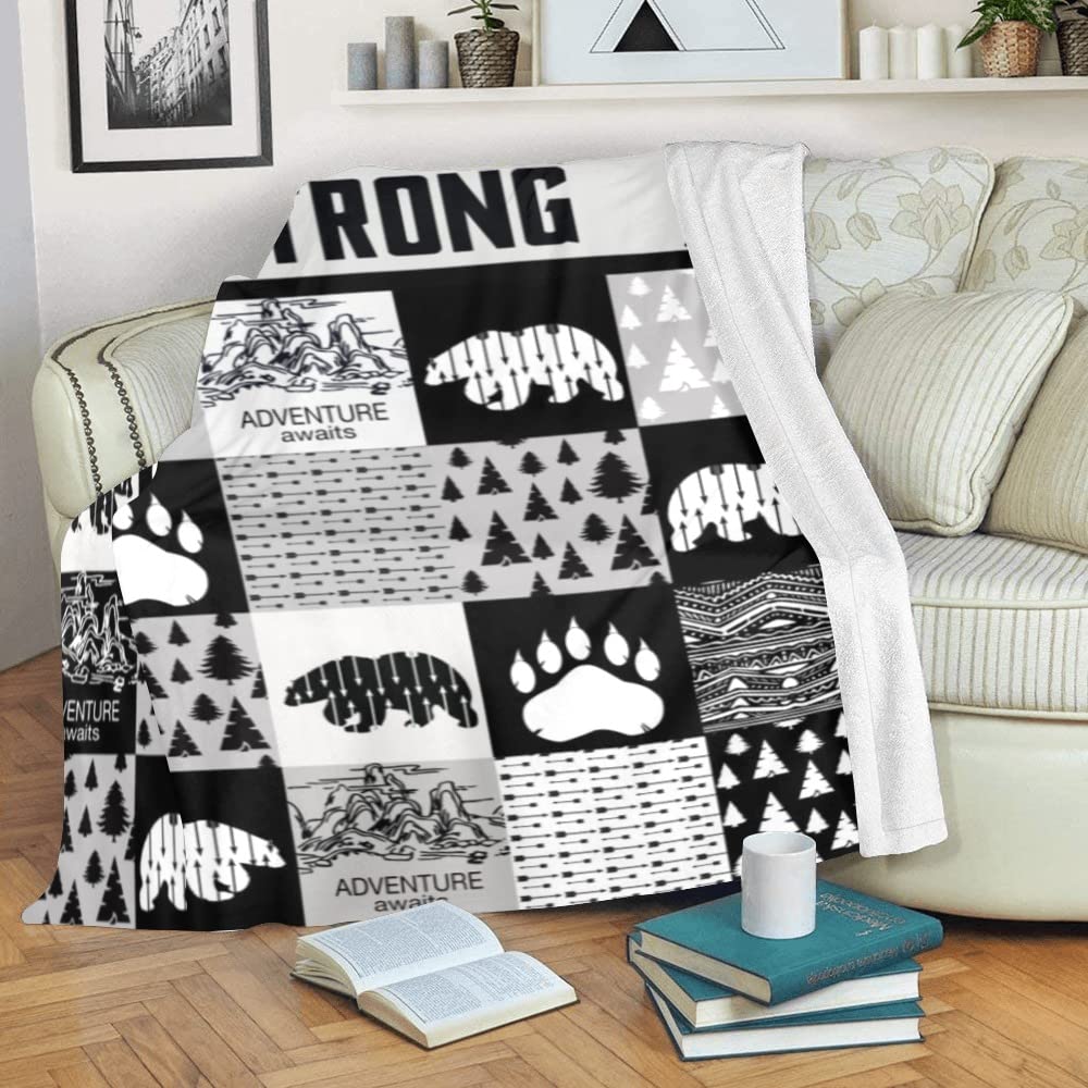 Personalized Woodland Animals Fleece Blanket with Name - Custom Baby Blanket for Boys & Girls, Soft Minky Flannel Blanket - Perfect for Nursery, Baby Shower Gifts & Cozy Bedtime