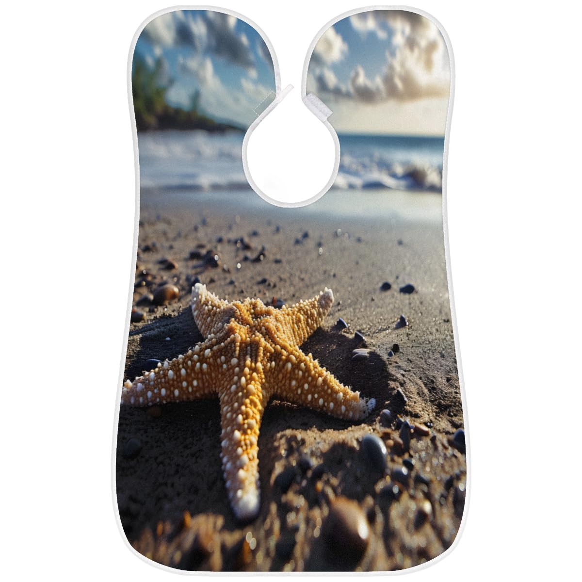 Men's Sea Starfish Beard Shaving Bib - Waterproof Hair Dye & Makeup Apron for Barbers, Stylists & Home Grooming - Sink Hair Catcher & Beard Trimming Accessory - Perfect Gift for DIY Haircuts & Salon Professionals