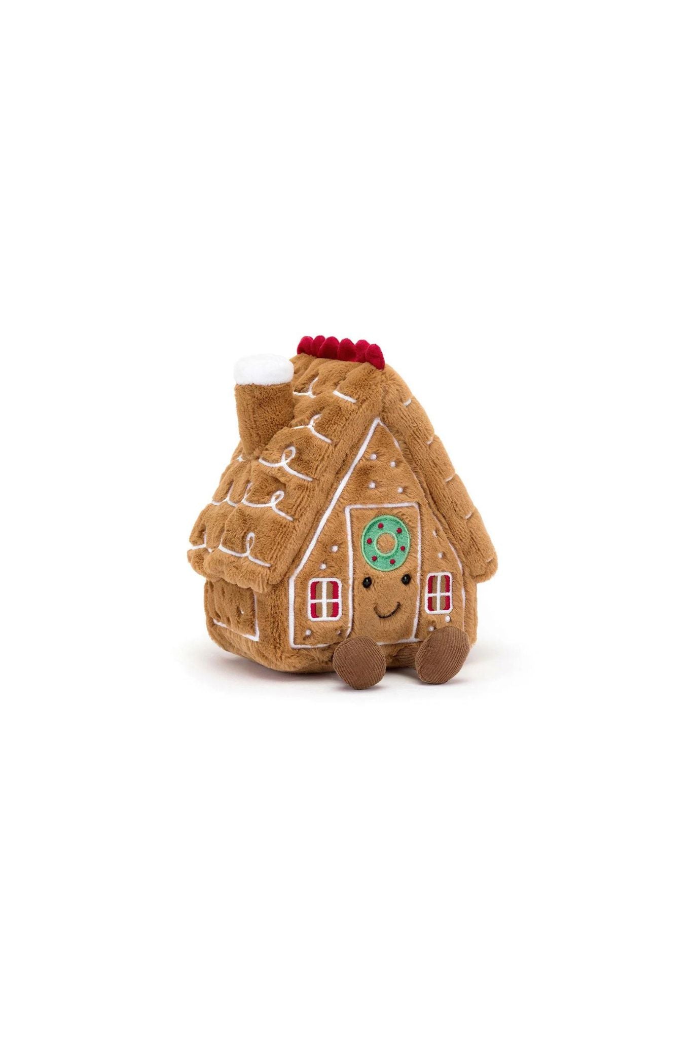 Jellycat Amuseables Gingerbread House Plush Toy - Soft & Cuddly Christmas Decor for Kids, Holiday Gift & Cozy Home Decor