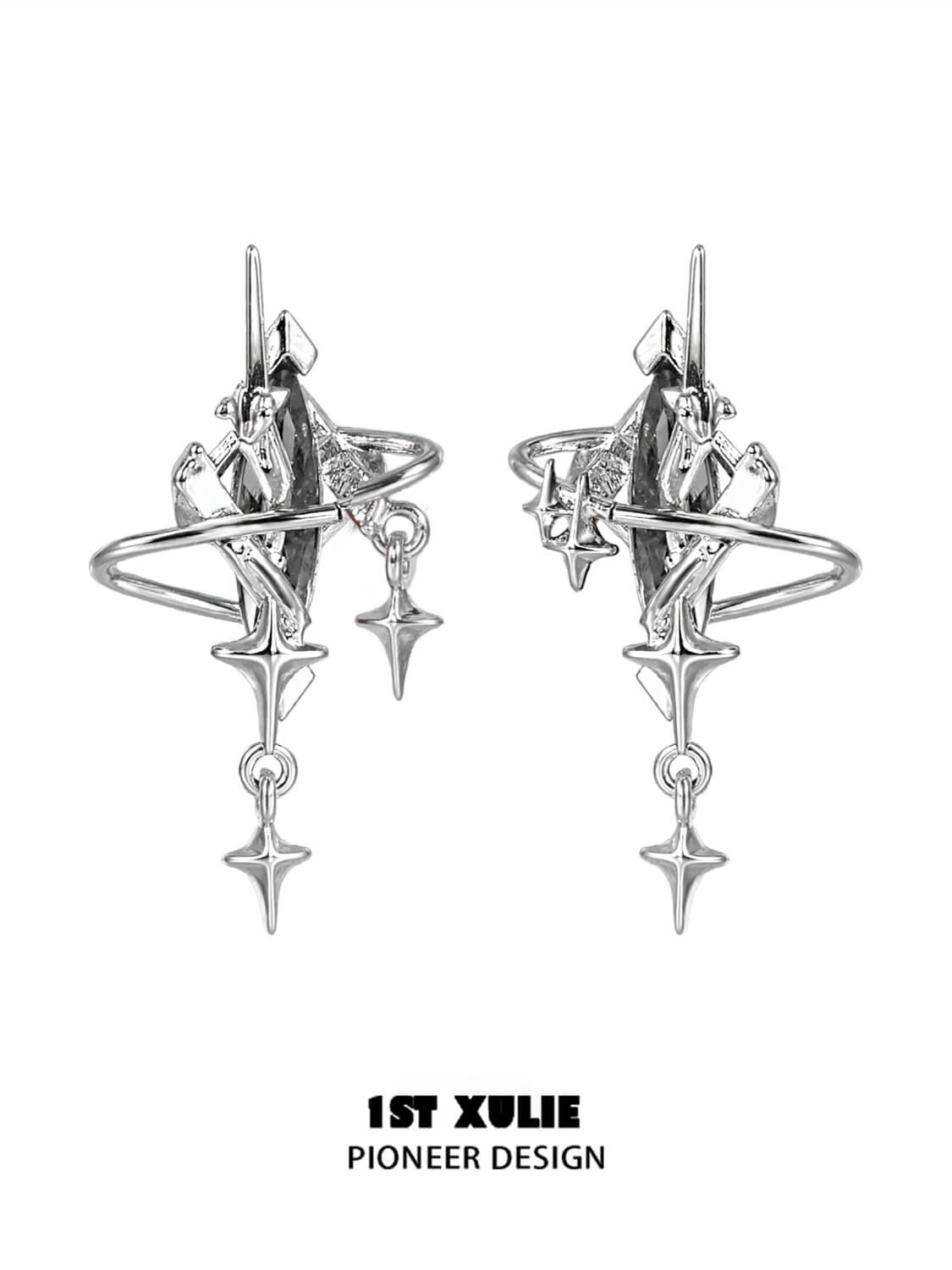 Star Trails S925 18K Platinum Plated Moissanite Diamond Earrings for Women - Luxury Wedding, Anniversary & Evening Party Jewelry Gift