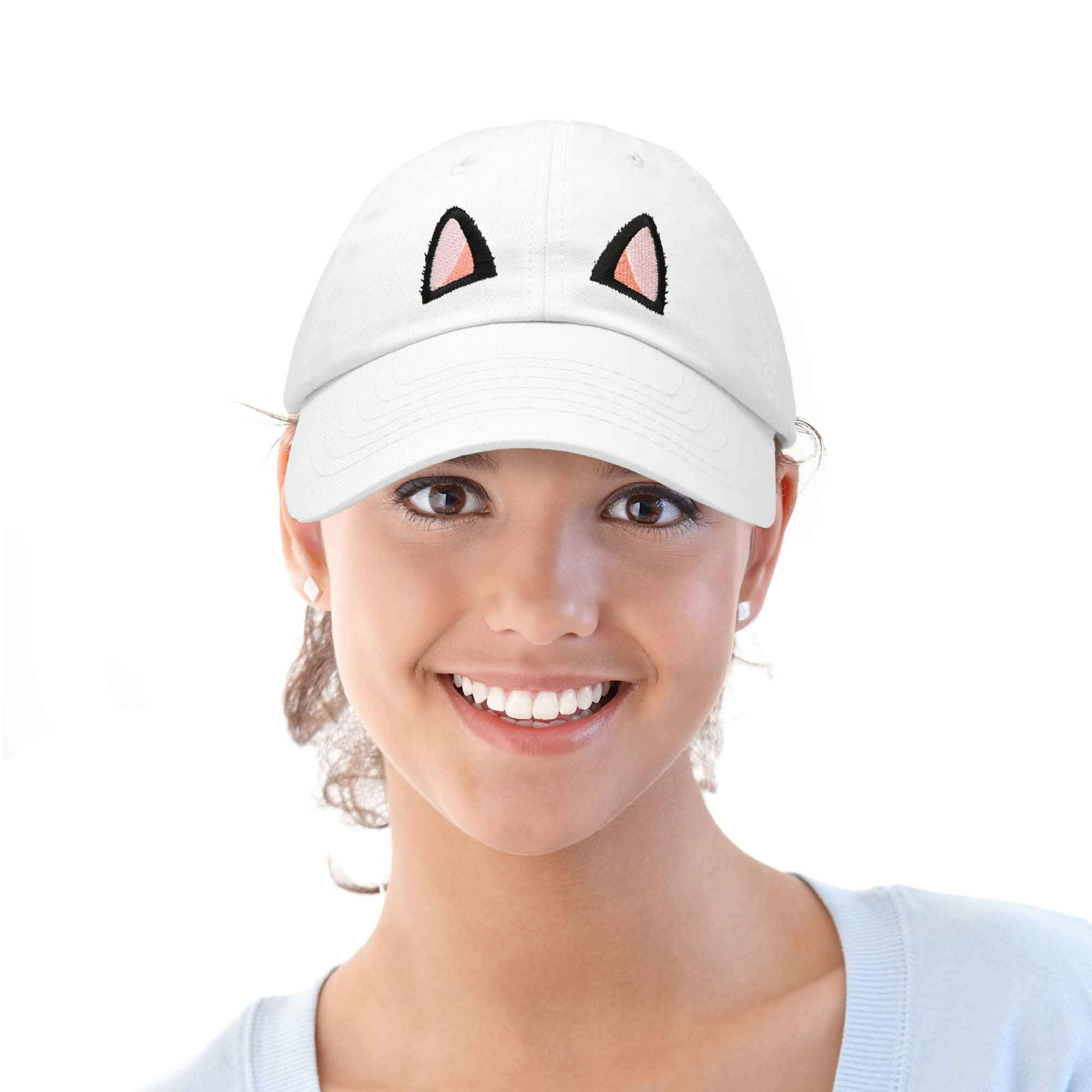 Cute Cat Ears Baseball Cap for Women - DALIX Adjustable Knit Hat with Cat Ear Design - Perfect for Cosplay, Halloween Costume, Anime Conventions & Everyday Fashion