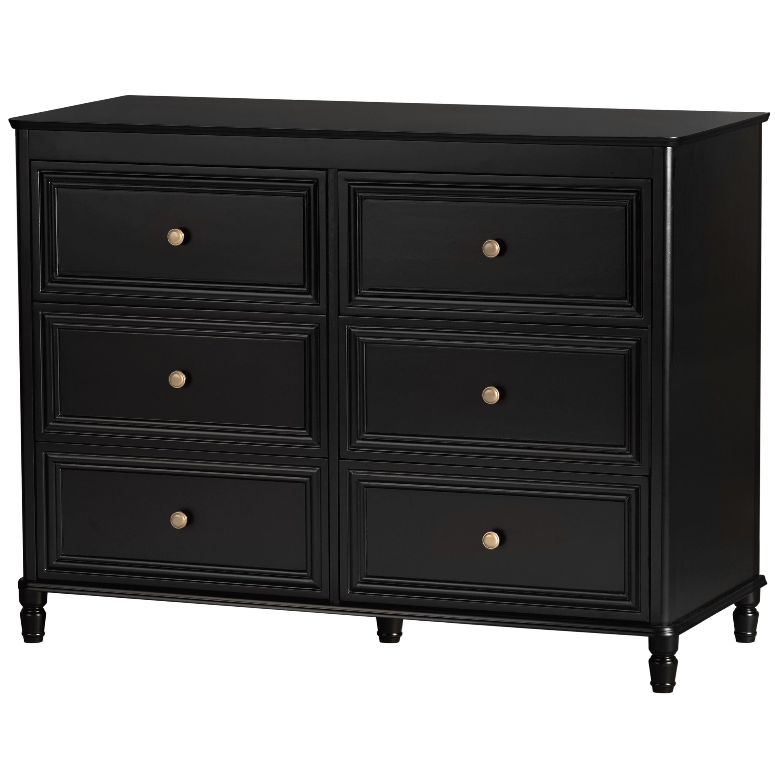 Little Seeds Piper 6-Drawer Dresser in Black - Stylish Kids' Bedroom Furniture for Storage & Organization