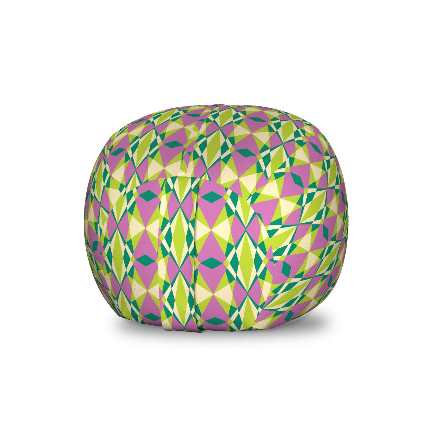 Ambesonne Geometric Storage Toy Bag Chair - Colorful Mosaic Polygonal Shapes Stuffed Animal Organizer, Washable Small Size Multicolor Kids Room Decor | Perfect for Playroom Storage, Bedroom Organization & Toy Collection