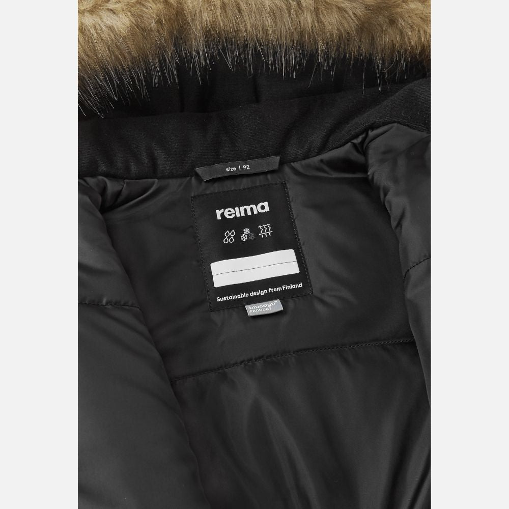 Reima Gotland Baby Snowsuit - Waterproof Winter Jacket & Pants Set for Infants & Toddlers (Black) - Perfect for Snow Play, Skiing & Cold Weather Adventures