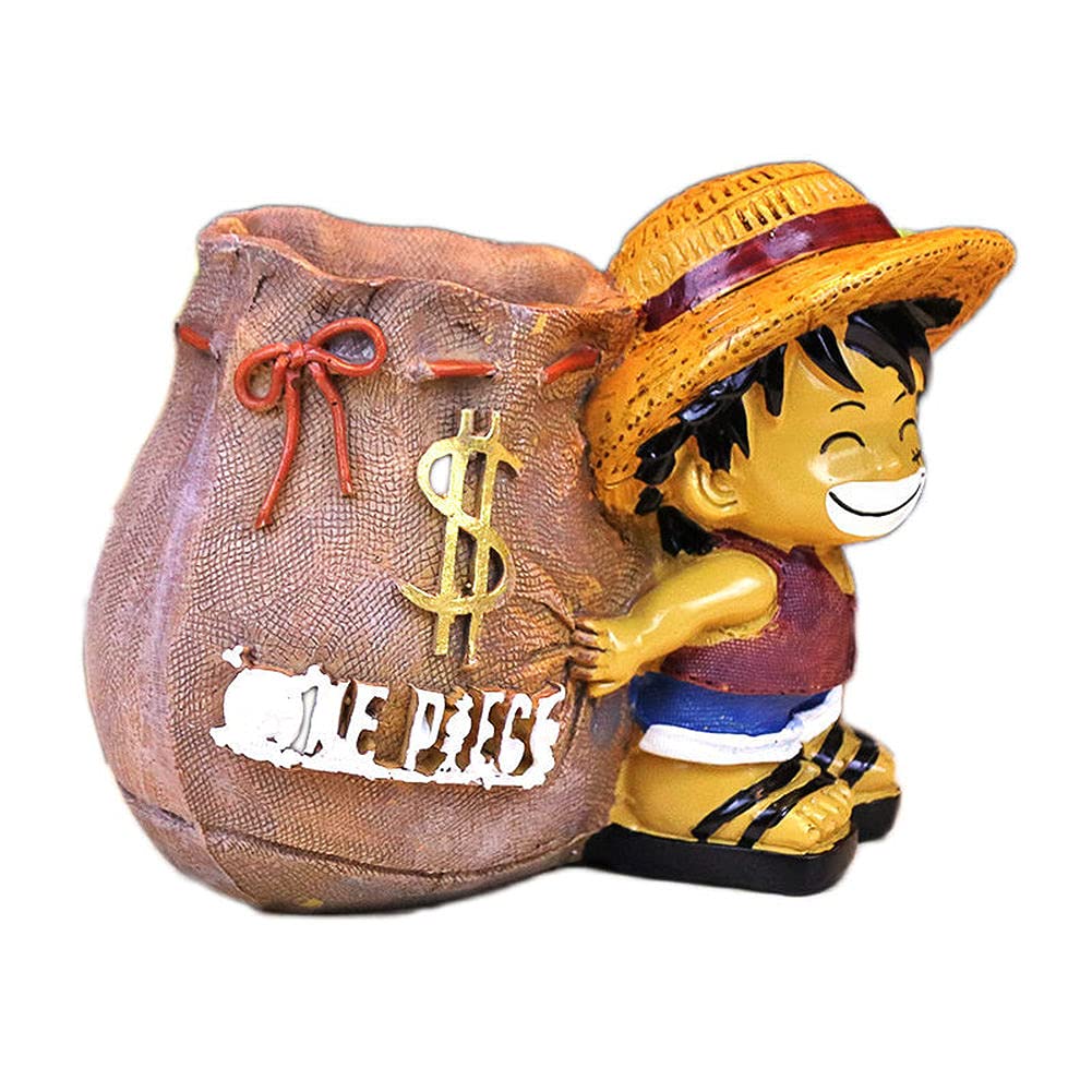 One Piece Luffy Resin Pen Holder - Anime Desk Organizer for Pencils & Stationery | Perfect for Anime Fans, Office & School Supplies Organization