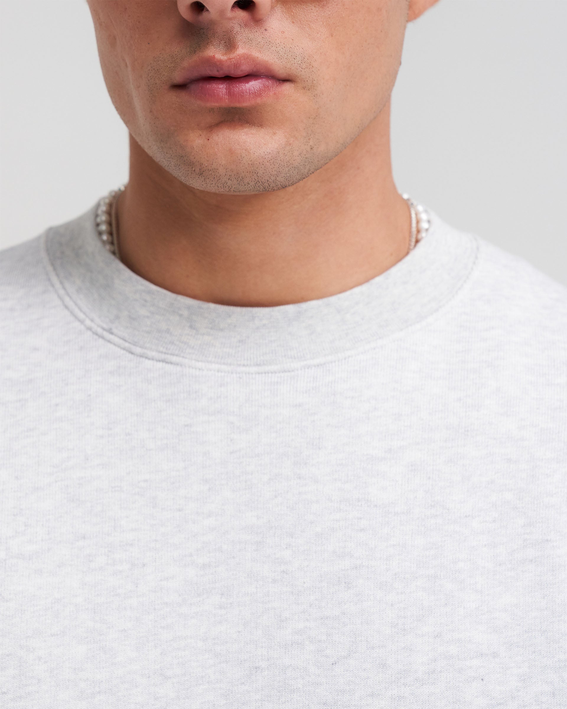 Heavyweight Initial Sweater - Ice Grey Marl | Cozy Pullover for Men & Women | Perfect for Fall & Winter Layering
