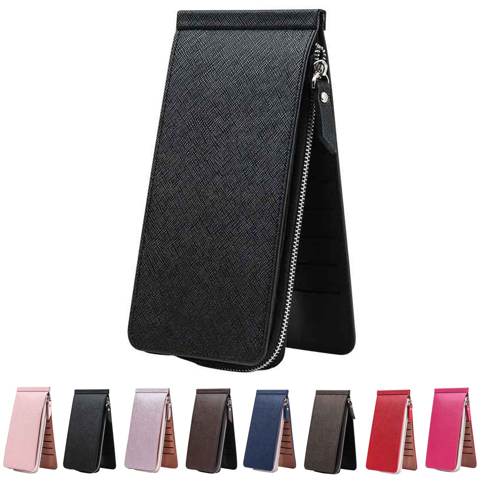 Premium Leather RFID Blocking Long Wallet - 26 Card Slots & Large Capacity Zipper Purse with Phone Pocket for Women & Men | Perfect for Travel, Business & Everyday Use