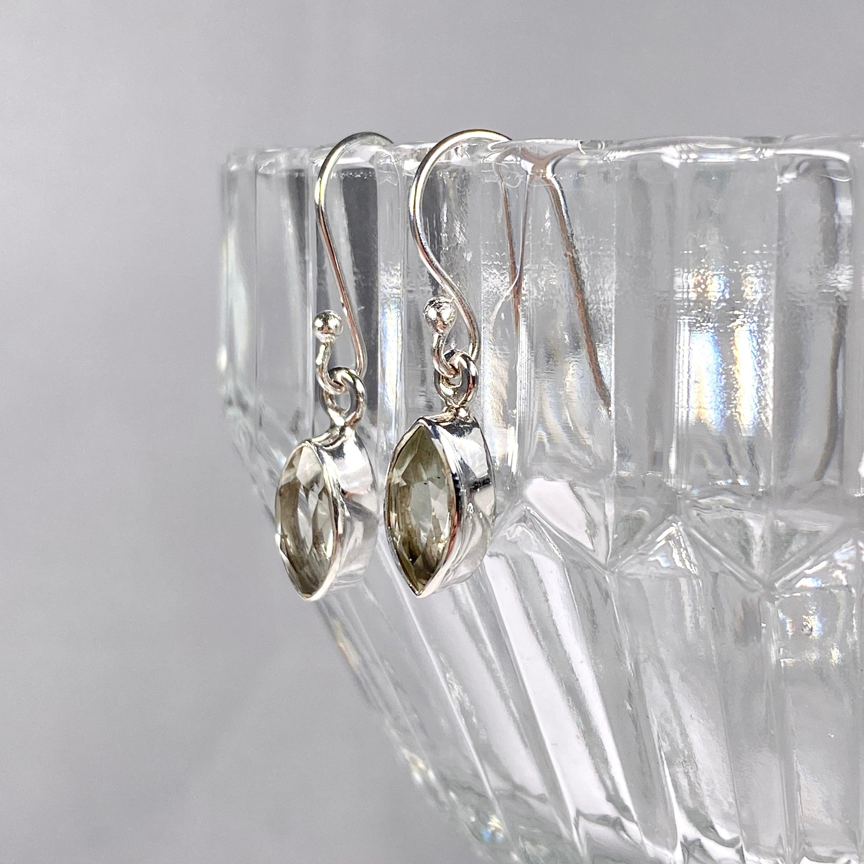 Prasiolite Marquise Faceted Earrings for Women - Dainty Green Gemstone Stud Earrings R2363 PRM - Perfect for Weddings, Parties & Everyday Elegance