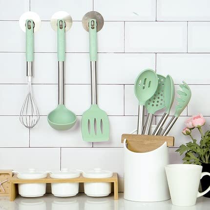 Silicone Cooking Utensil Set - 8-Piece Non-Stick Kitchen Tools with Stainless Steel Handles for Baking, Frying, and Everyday Cooking