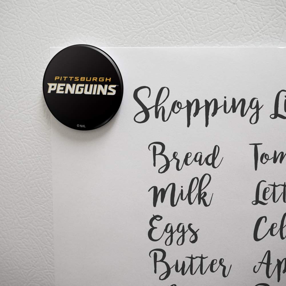 Pittsburgh Penguins NHL Logo Refrigerator Magnet - Strong Kitchen & Locker Decorative Button Magnet for Fans, Sports Decor, Office & Home Use