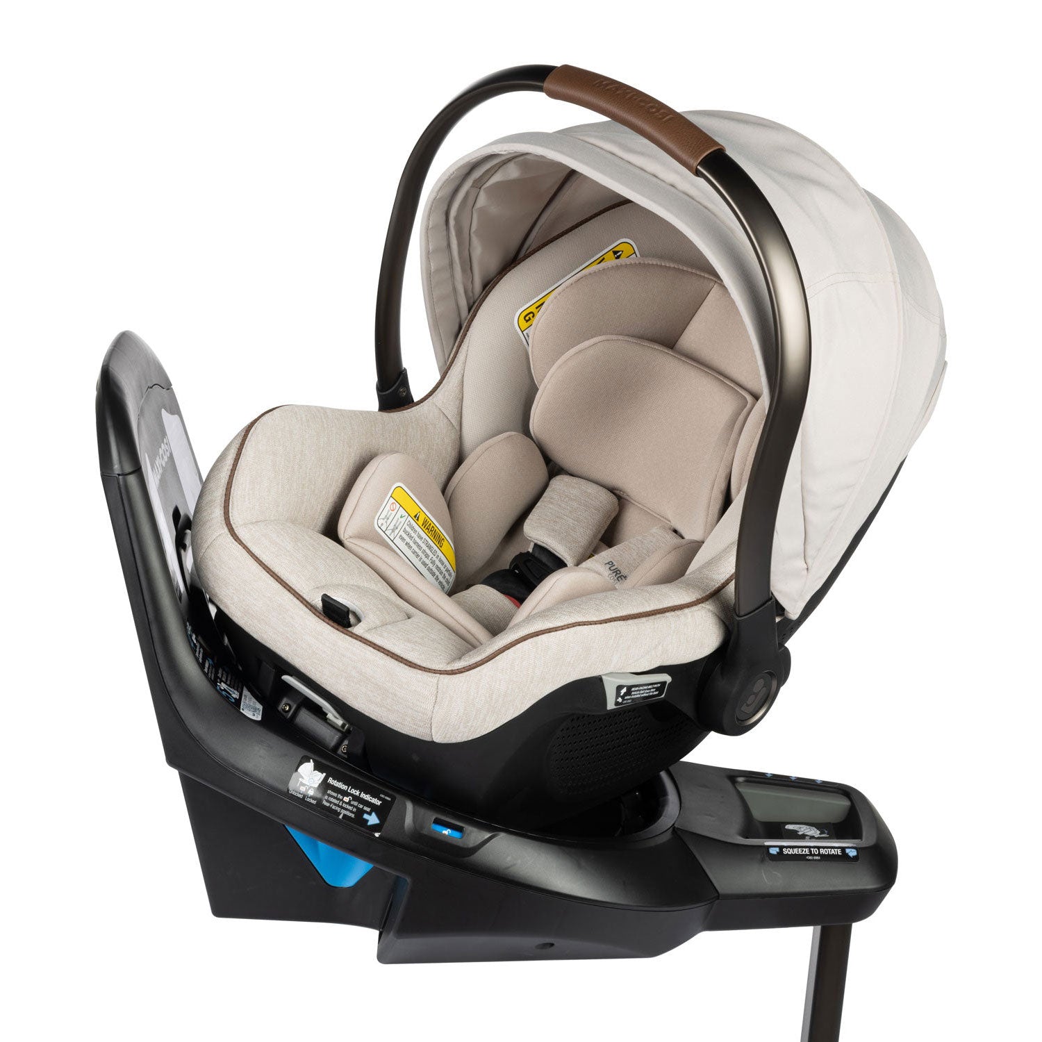 Maxi Cosi Peri 180 Rotating Infant Car Seat - 360° Swivel Base for Easy Entry & Exit - Rear & Forward Facing - For Babies 4-35 lbs - Perfect for Travel & Daily Commute