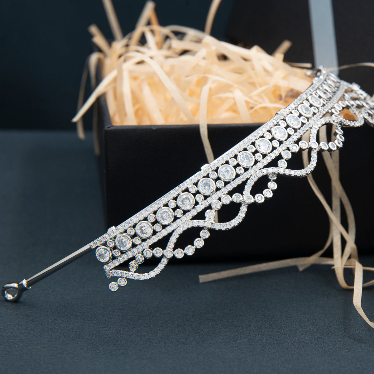 Elegant Cubic Zirconia Wedding Tiara | Princess Crystal Diadem Headpiece for Brides & Girls (CH10372) | Perfect for Weddings, Prom, Pageants & Special Occasions