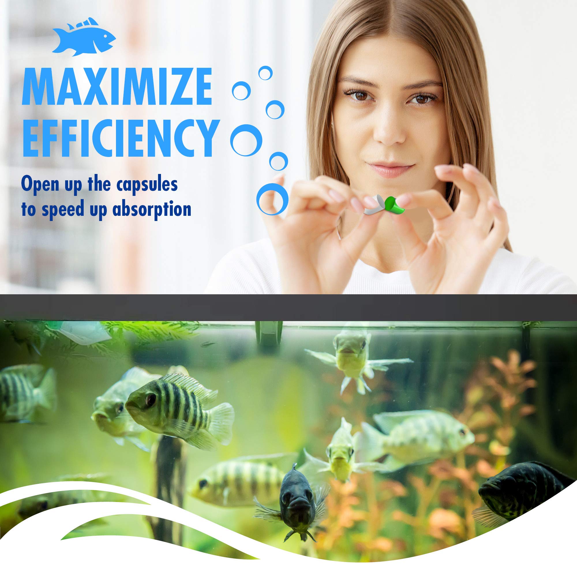 Premium Bio Capsules for Fish Tank - Natural Water Cleaner & Clarifier for Freshwater & Saltwater Aquariums - Maintains Crystal Clear Water for Healthy Fish - Ideal for Home, Office & Pet Store Aquariums