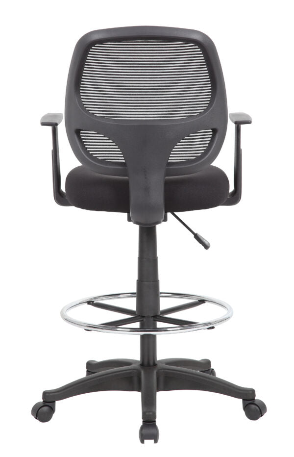Boss Commercial Grade Mesh Stool with Arms - Heavy Duty Adjustable Bar Stool for Kitchen, Restaurant & Home Use