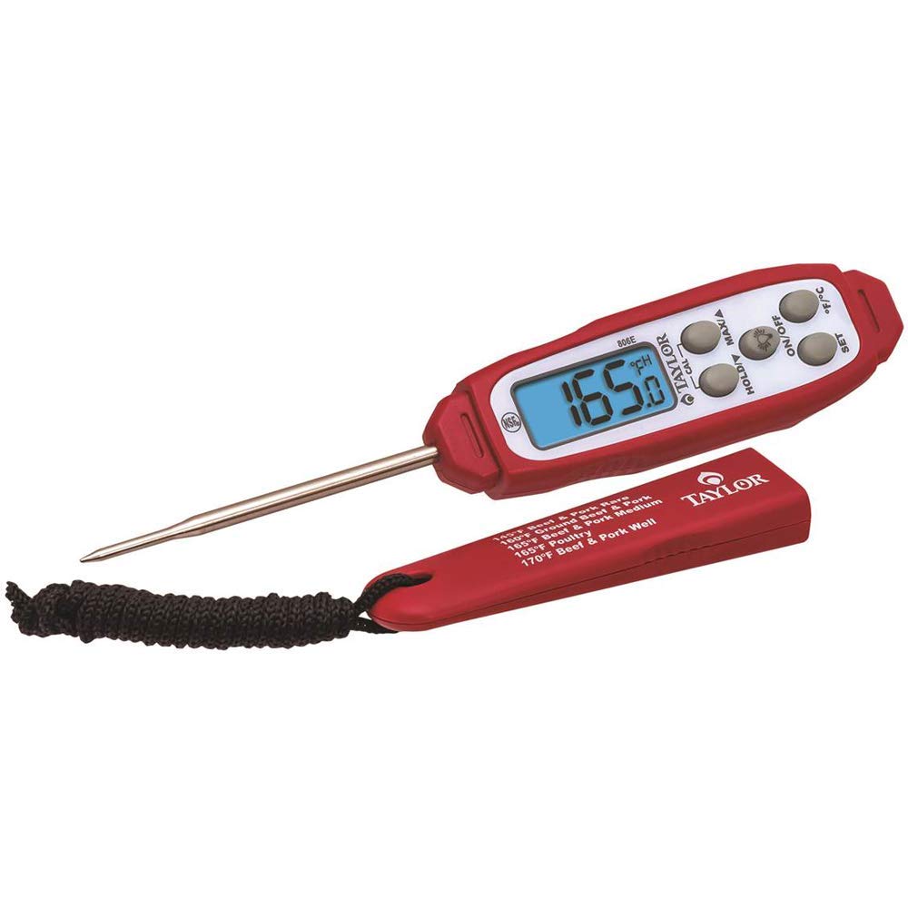 Waterproof Red Digital Thermometer for Cooking, Grilling, and Outdoor Activities - Accurate Instant Read Food Thermometer for Meat, Liquids, and Candy Making
