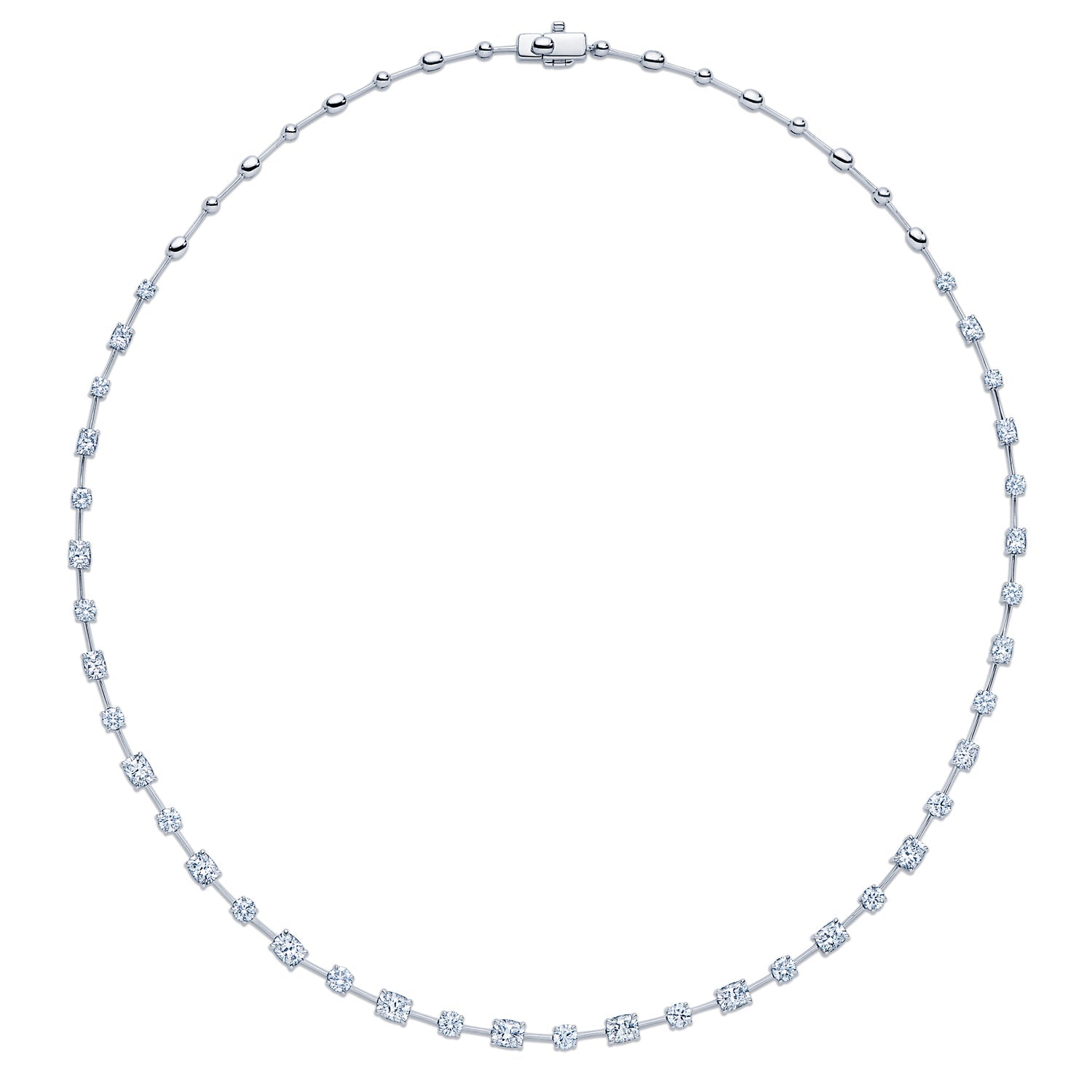 Elegant Cushion and Round Diamond Necklace for Women - Perfect for Weddings, Anniversaries & Special Occasions