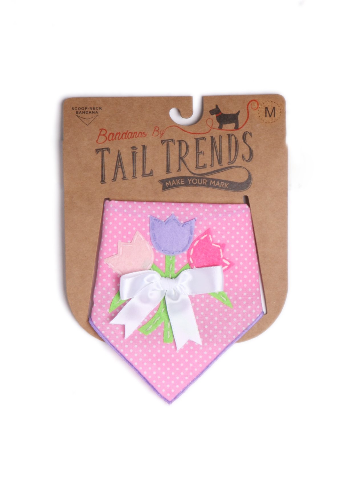 Easter Dog Bandanas with Tulip Bouquet Design - 100% Cotton Pet Bandana for Medium to Large Dogs - Perfect for Easter Photos, Spring Walks & Holiday Celebrations