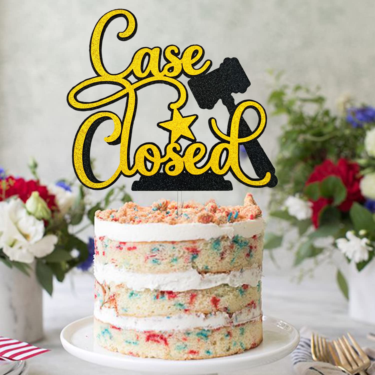 Case Closed Cake Topper - 2024 Law School Graduation, Lawyer Retirement & Judge Cake Decor - Perfect for Judicial Celebrations, Farewell Parties & Legal Profession Events
