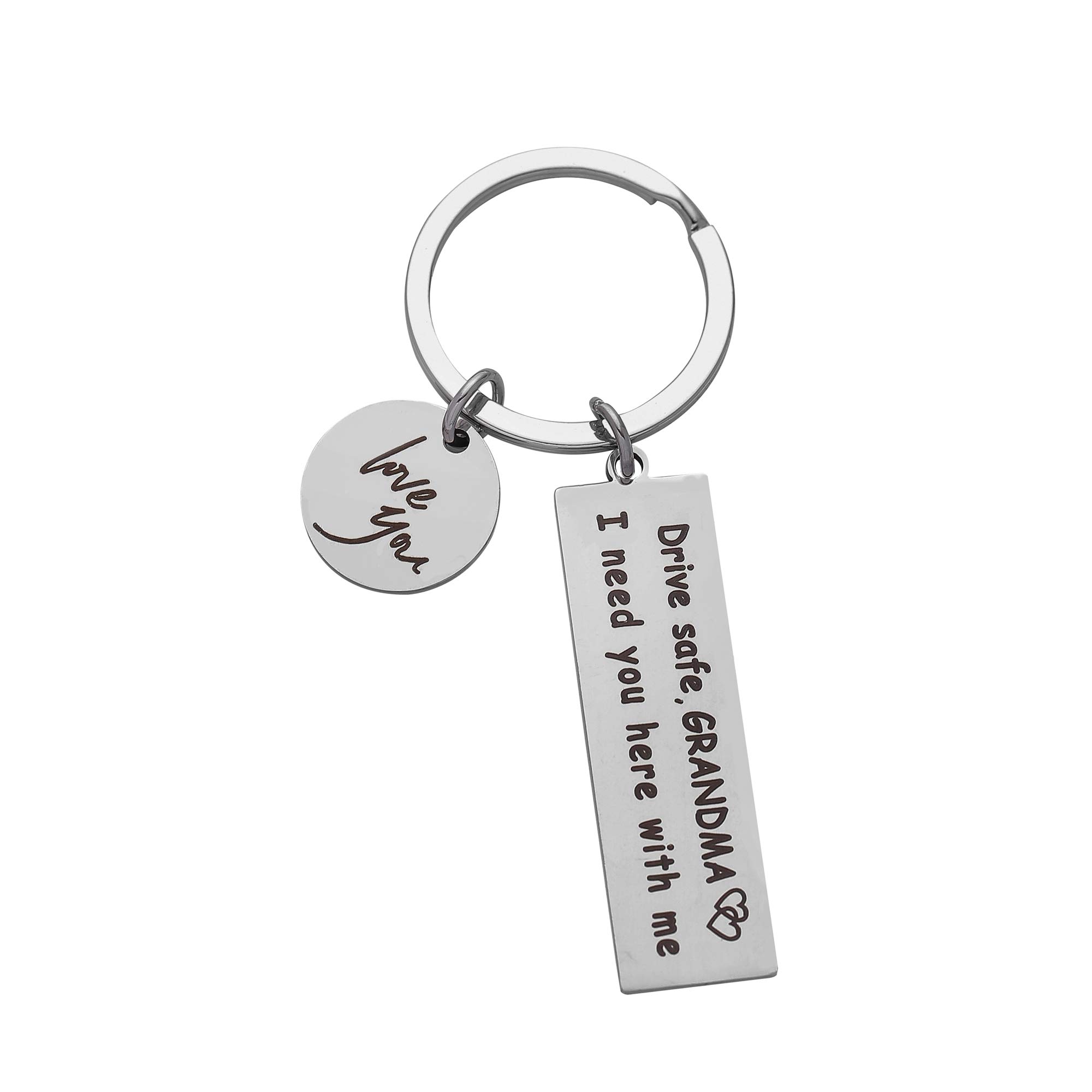 Drive Safe Keychain - Thoughtful Gift for Drivers, Mom, Dad, Grandma & Grandpa - 'I Need You Here With Me' Engraved Message - Perfect for Car Keys, Travel Safety & Family Protection