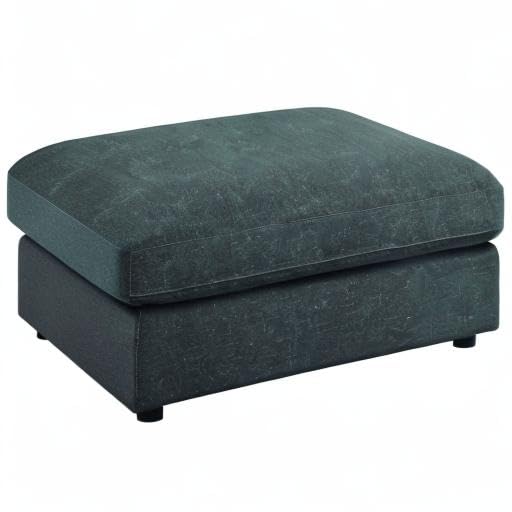 Dark Gray Fabric Upholstered Wooden Storage Ottoman with Removable Cushion - Sturdy Wooden Legs for Living Room, Bedroom & Home Decor
