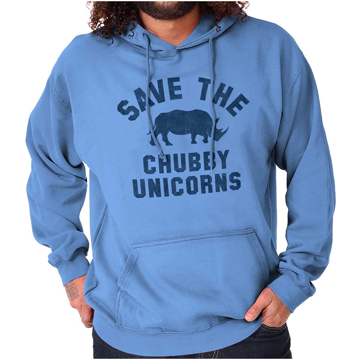Brisco Brands Save The Chubby Unicorns Fantasy Hoodie Sweatshirt for Women & Men | Cozy Pullover with Unique Design for Casual Wear, Gifts & Fantasy Lovers