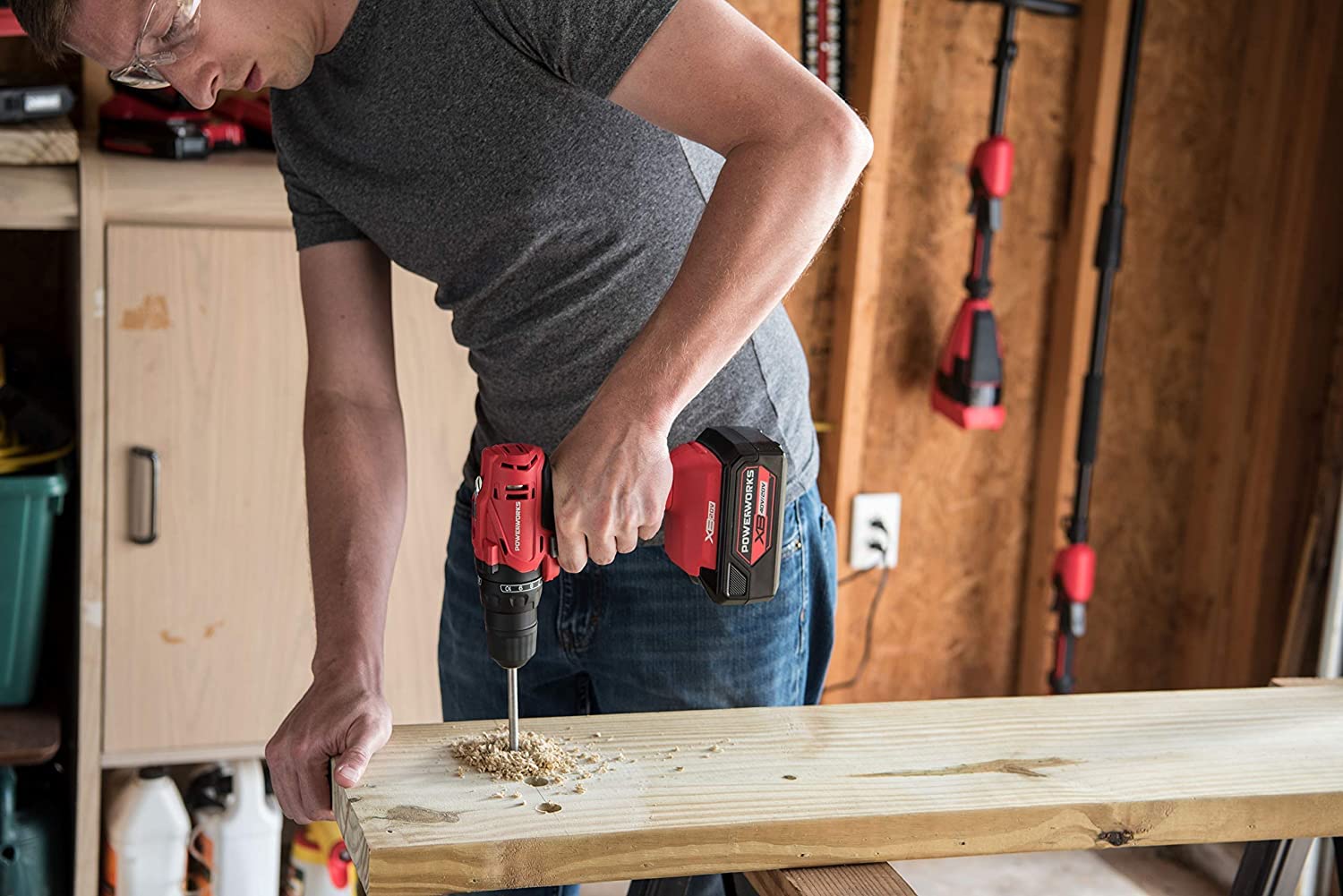 POWERWORKS 20V Cordless Drill and Impact Driver Combo Kit with 2 Batteries, Fast Charger & Carry Bag - Perfect for DIY Projects, Home Repairs & Construction Work | CKG302