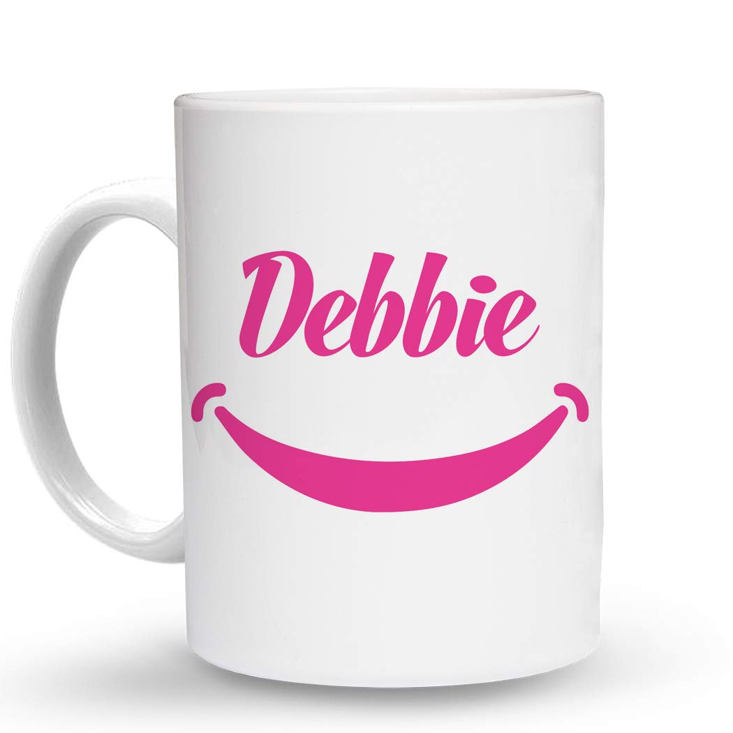 Makoroni Debbie Ceramic Coffee Mug - 11 Oz Unique Personalized Coffee Cup with Female Name, Perfect for Gifts, Office Use & Home Decor