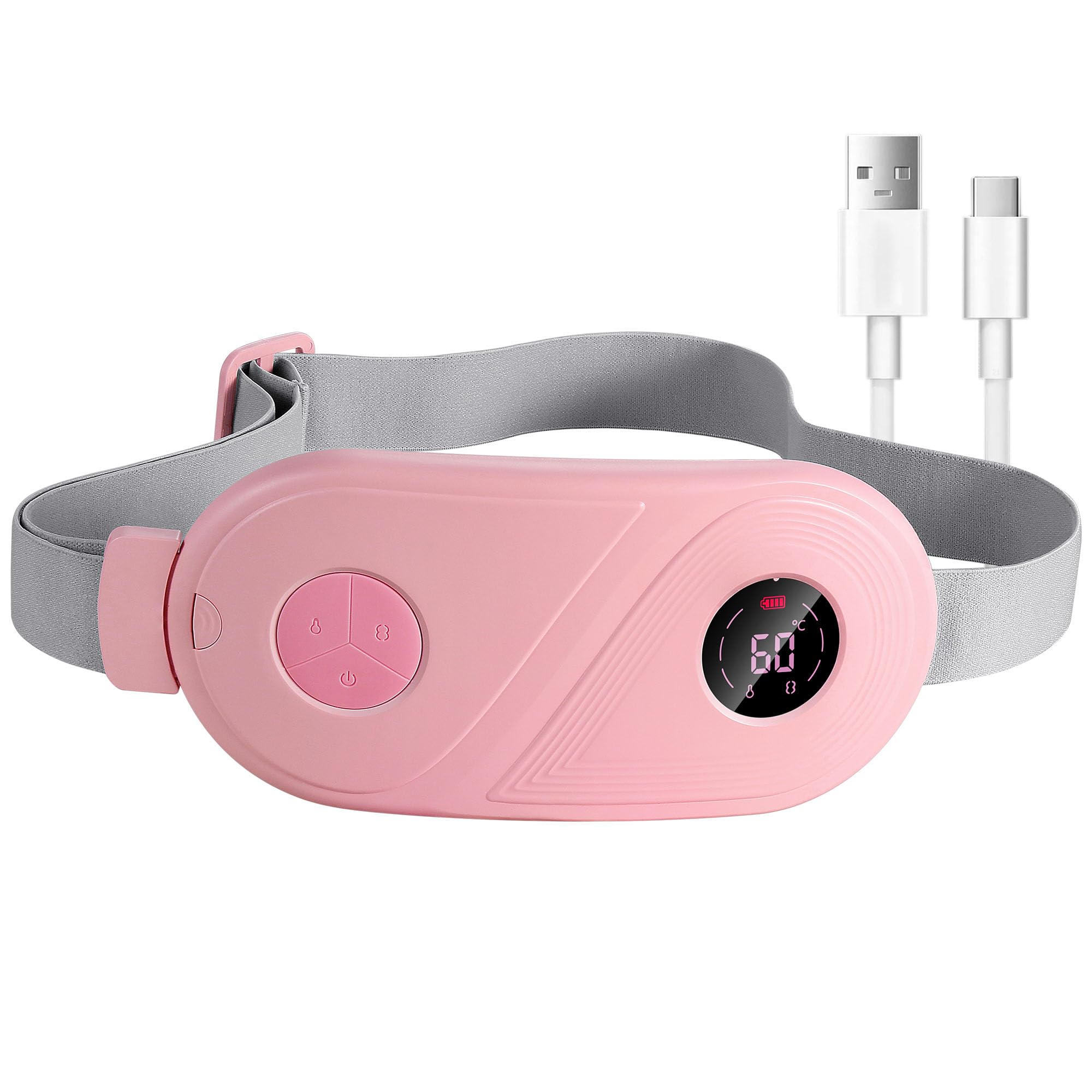 ALLJOY Electric Heating Belt for Women - 3 Heat & 3 Vibration Modes, Wireless Period Pain Relief, Rechargeable Menstrual Cramp Soother for Back & Abdomen - Perfect for Home, Office & Travel Use