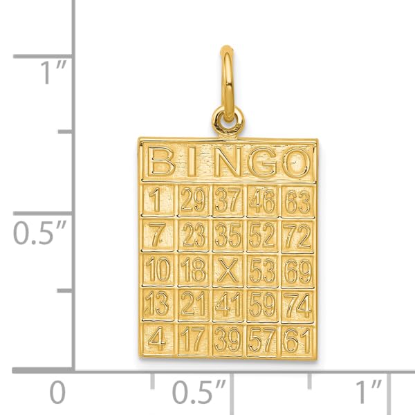 10K Solid Yellow Gold Bingo Playing Cards Pendant Necklace - Elegant Casino-Themed Jewelry for Women | Perfect for Parties, Gifts & Gambling Enthusiasts