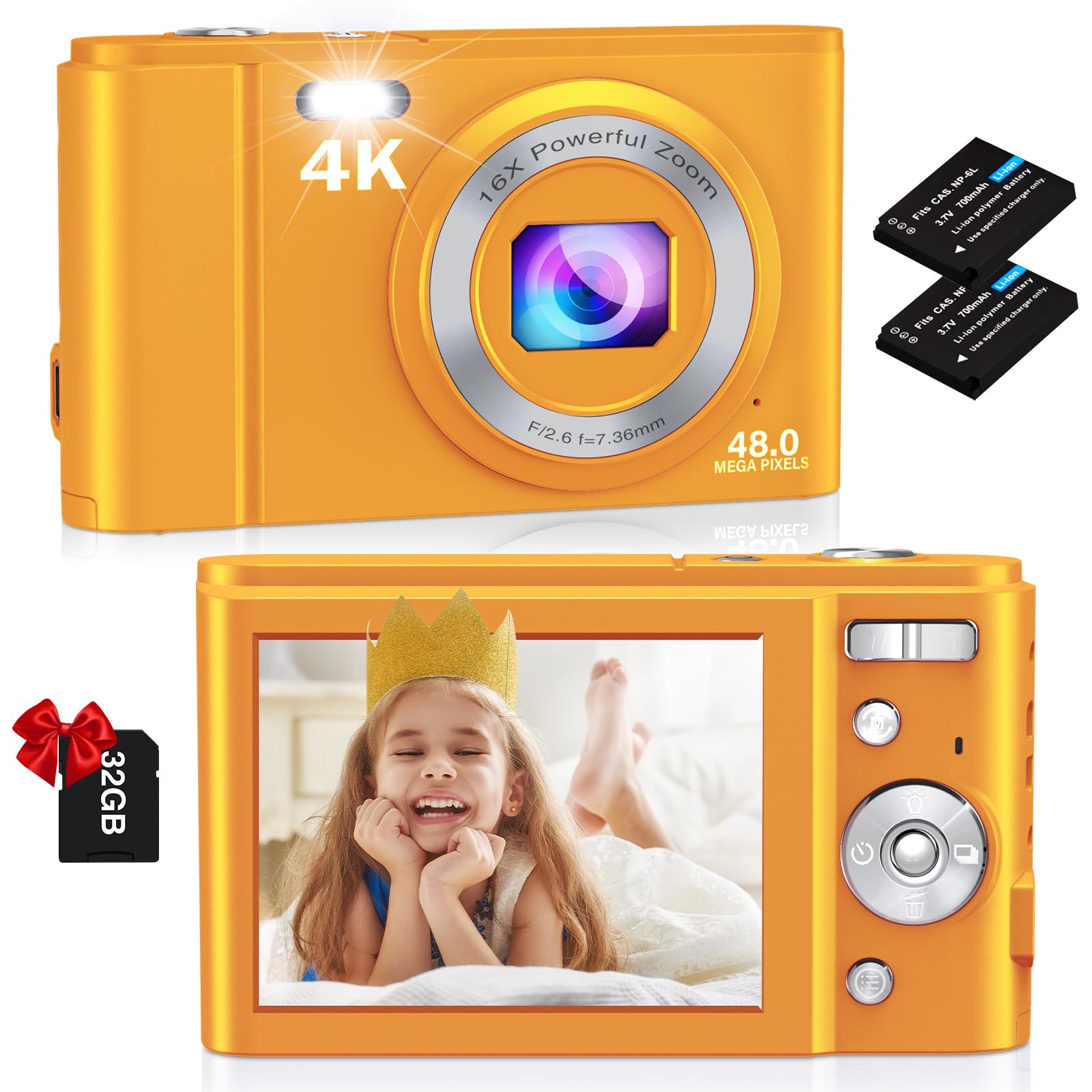 Best Kids Digital Camera with 32GB Memory Card - HD 1080P Video, 12MP Photos, Durable & Easy to Use - Perfect for Birthday Gifts, Travel, School Projects & Outdoor Adventures